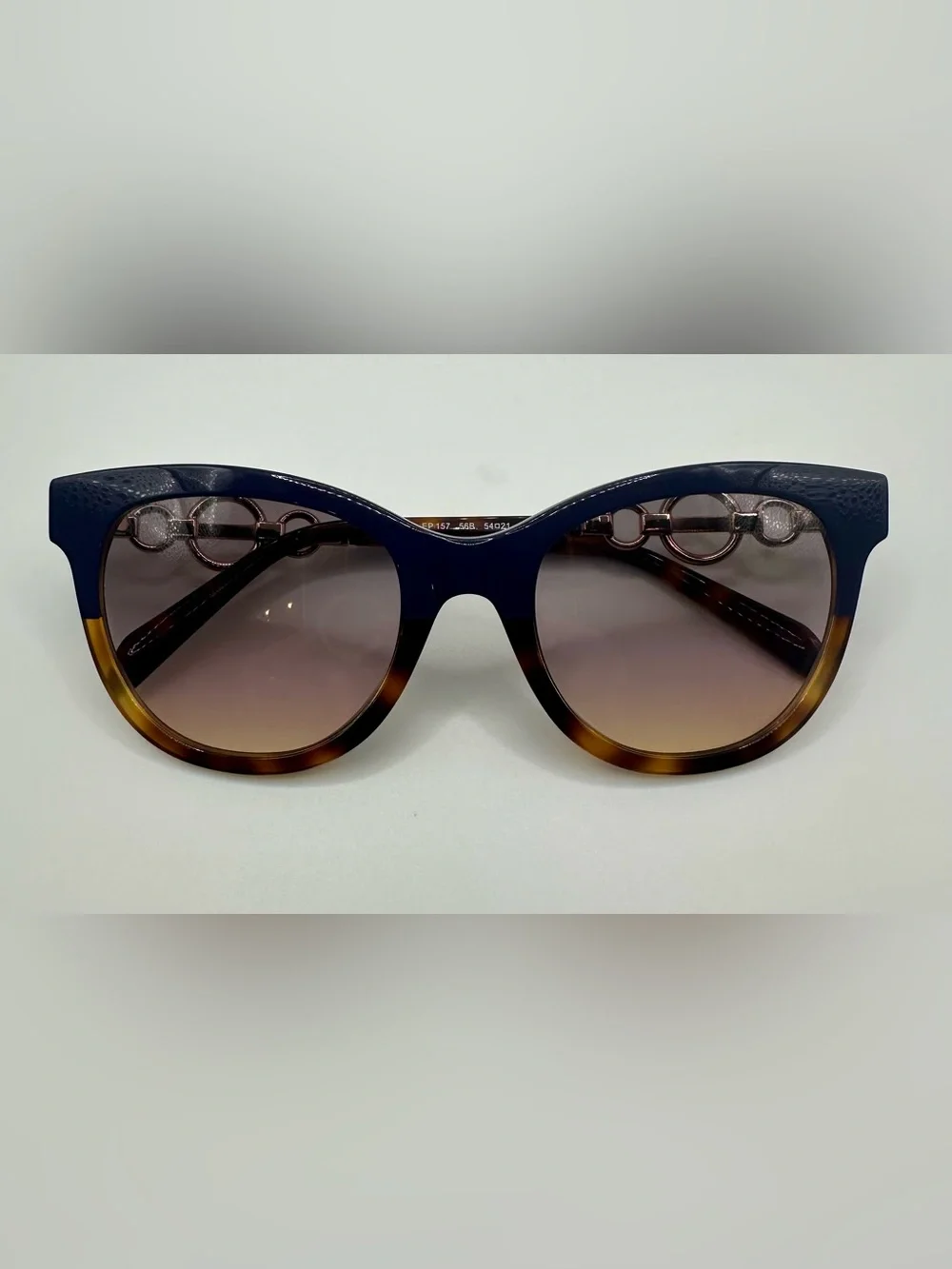 Emilio Pucci EP157 05B Blue Tortoise Cat Eye Sunglasses 54-21-140 New Case $595