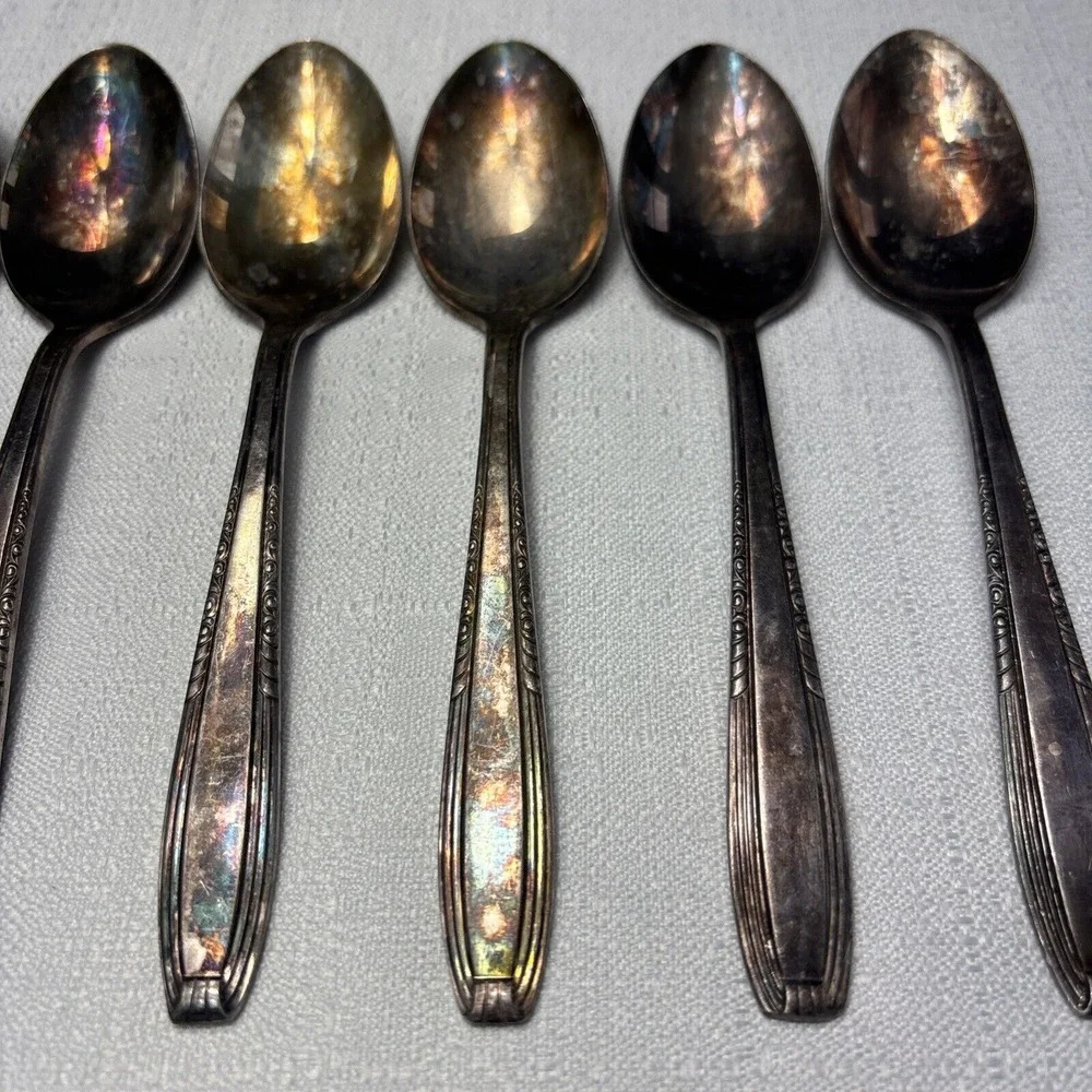 7 Harmony House SERENADE Wallace Silver‎ Plate Soup Spoons Silverware