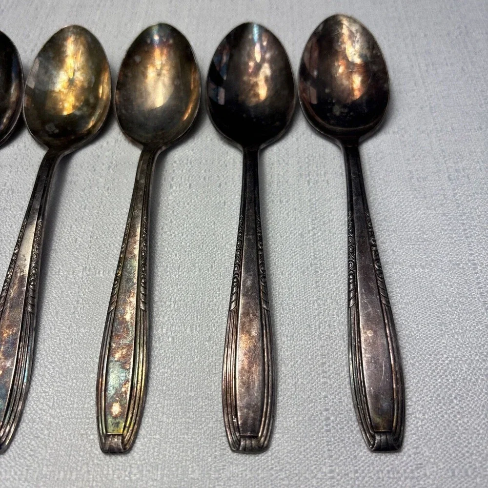 7 Harmony House SERENADE Wallace Silver‎ Plate Soup Spoons Silverware