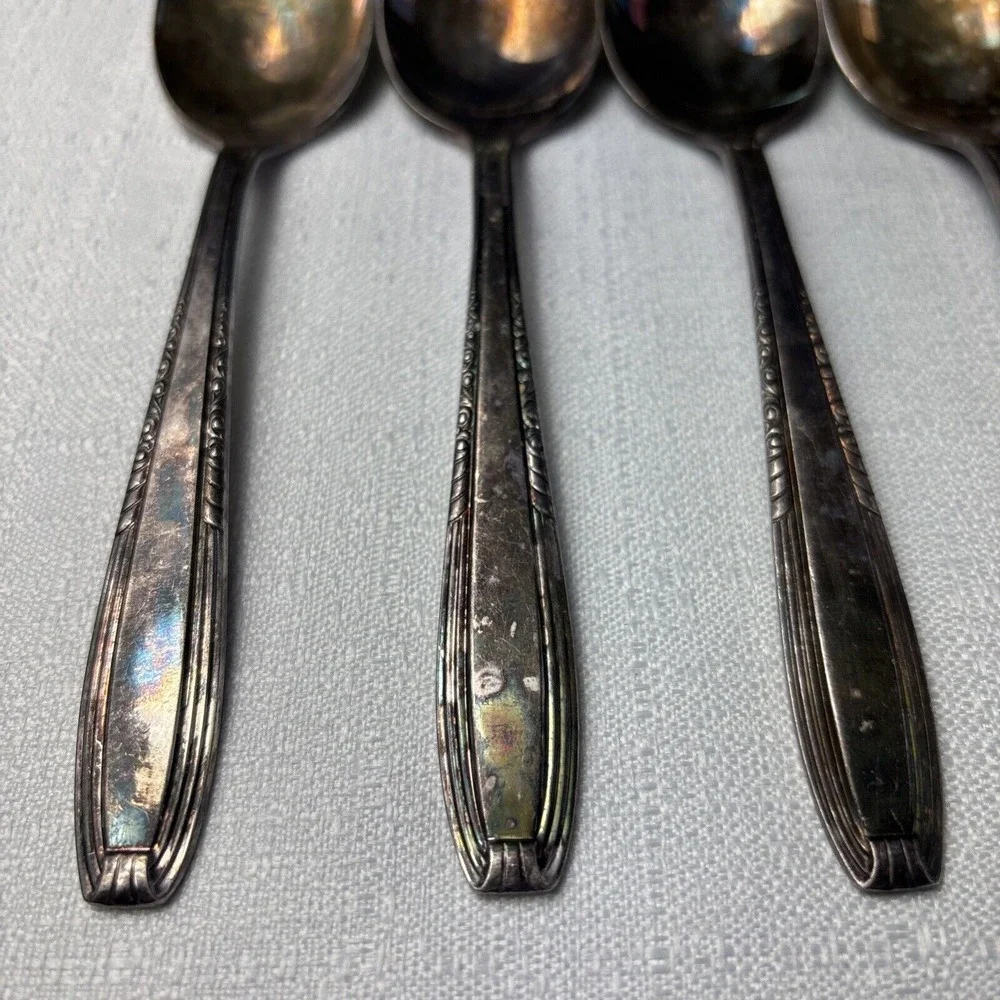 7 Harmony House SERENADE Wallace Silver‎ Plate Soup Spoons Silverware