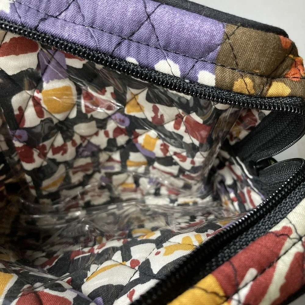 Vera Bradley Medium Zip Cosmetic Bag Painted Feathers Travel Cotton NWT MSRP $28