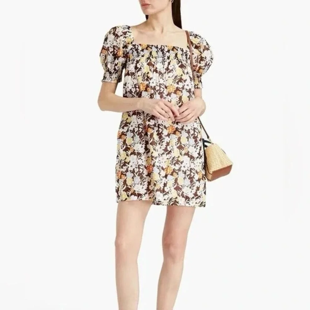 Tory Burch Brown Floral‎ Mini Dress Size Large