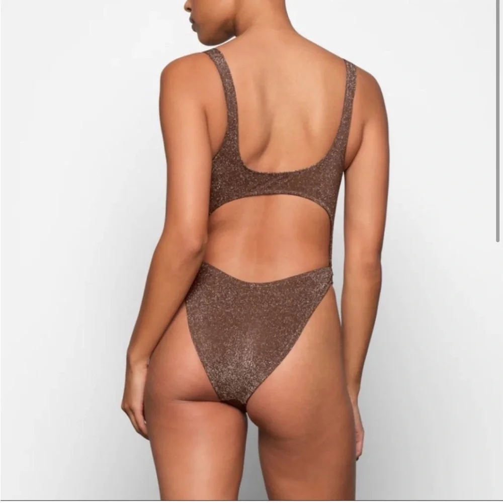 NEW- Skims Glitter Monokini Bathing Suit in Jasper