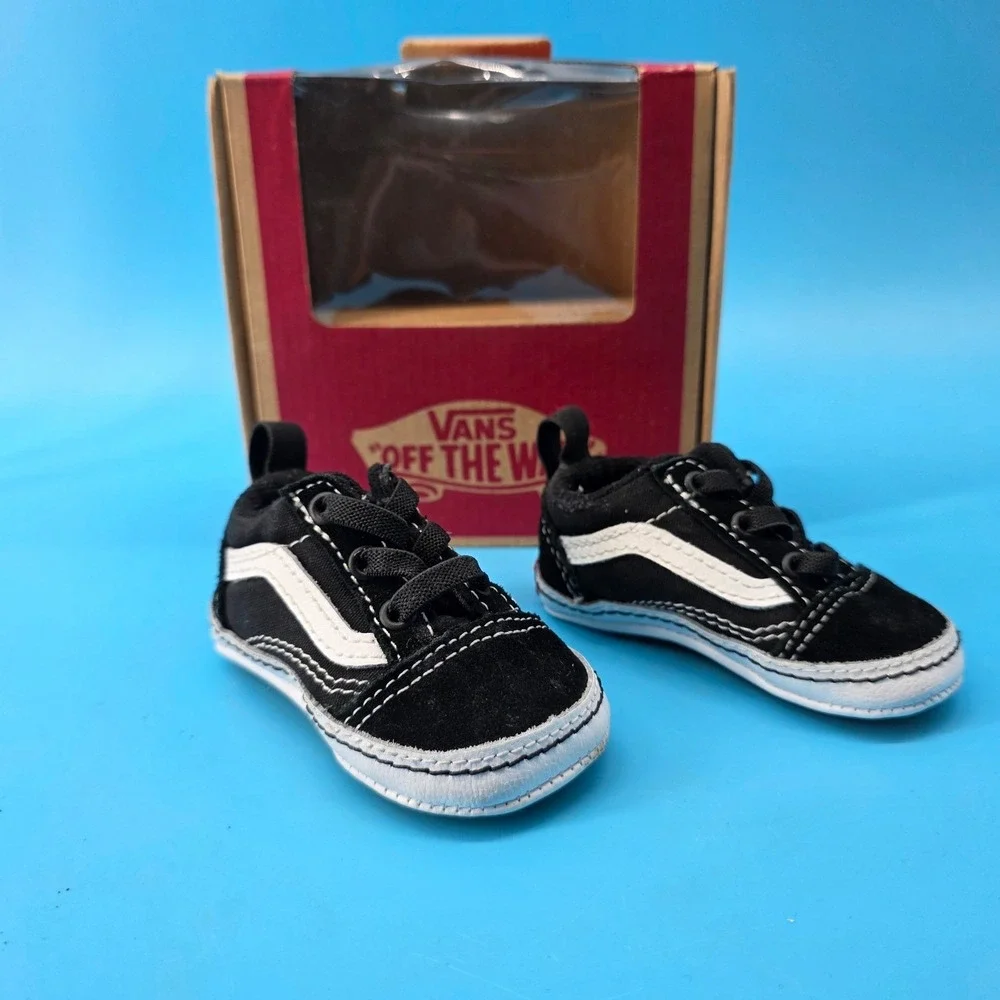 Vans Old Skool Crib Shoes Black True White Infant Size‎ 2.0 VN0A3U8K6BT Sneaker