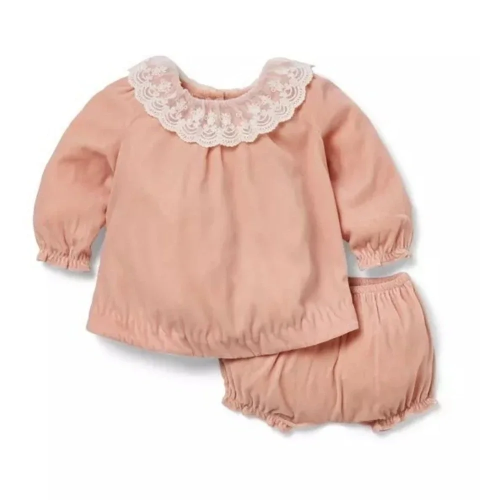 Janie‎ and Jack Baby Velvet Collared Matching Set 6 to 12 Month