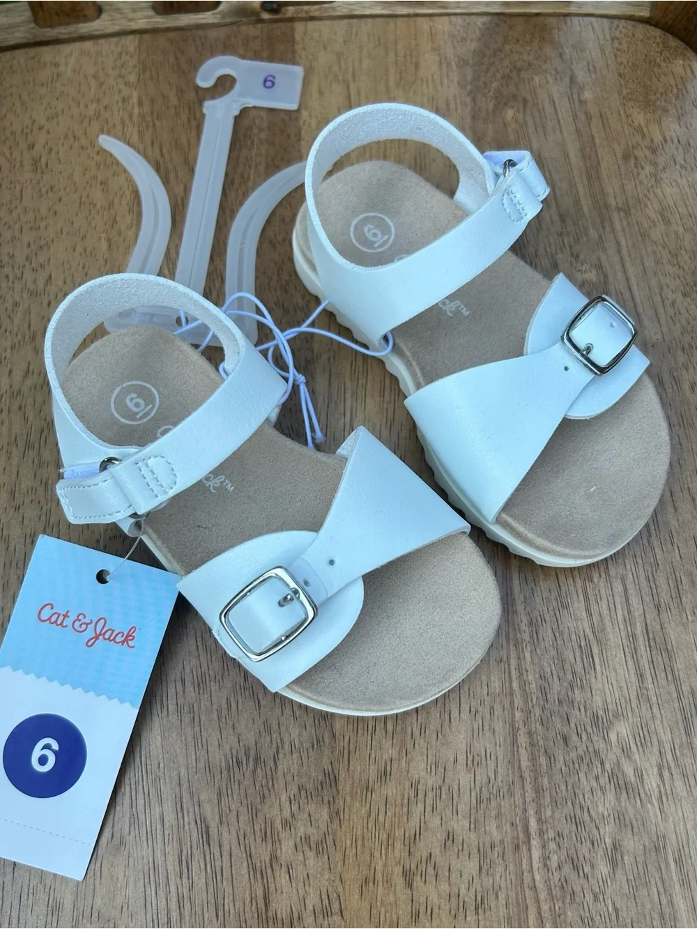 Cat & Jack White Girls' Double Buckle Sandals