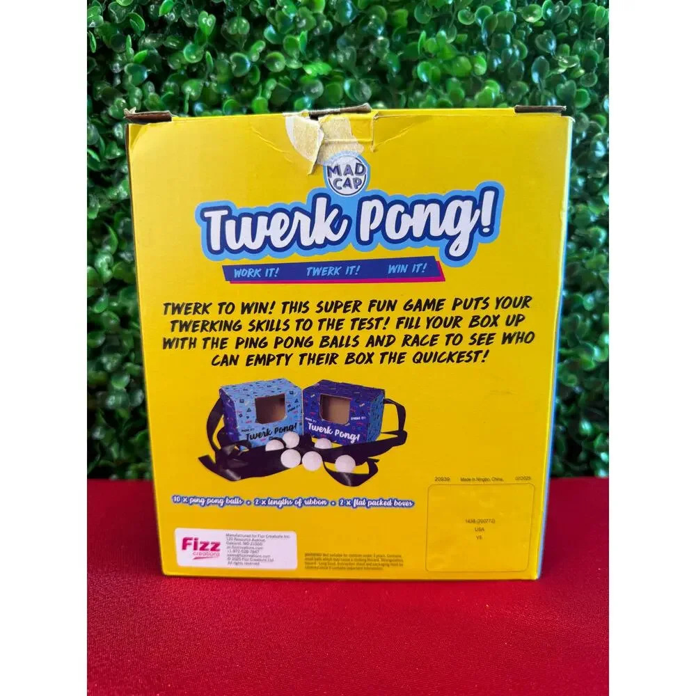 Twerk Pong Novelty Game Original Family Party Game Open Box Complete 10 Balls