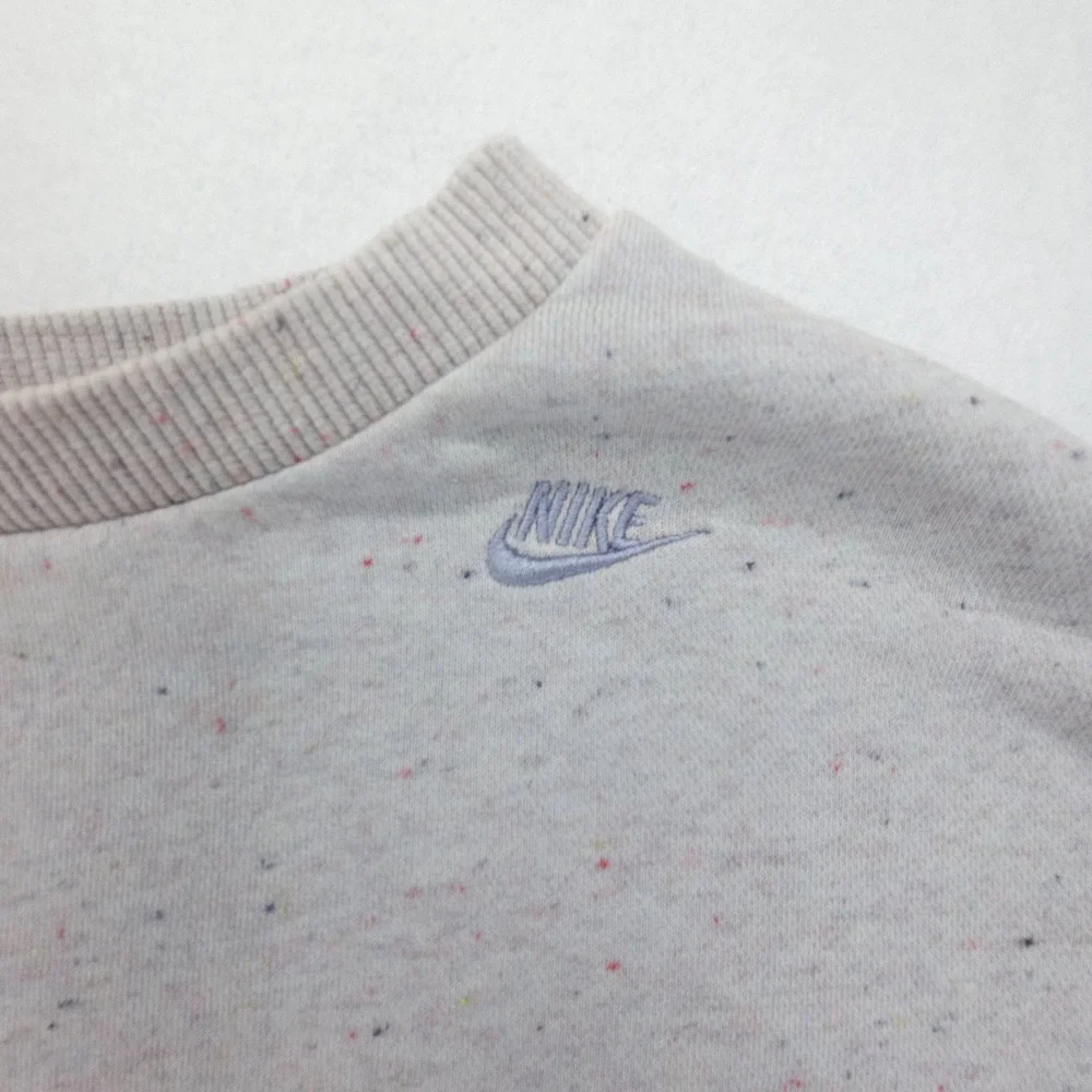 Nike Sweatshirt Kids XL Gray Sportswear NSW Icon Speckled Fleece Logo Crewneck