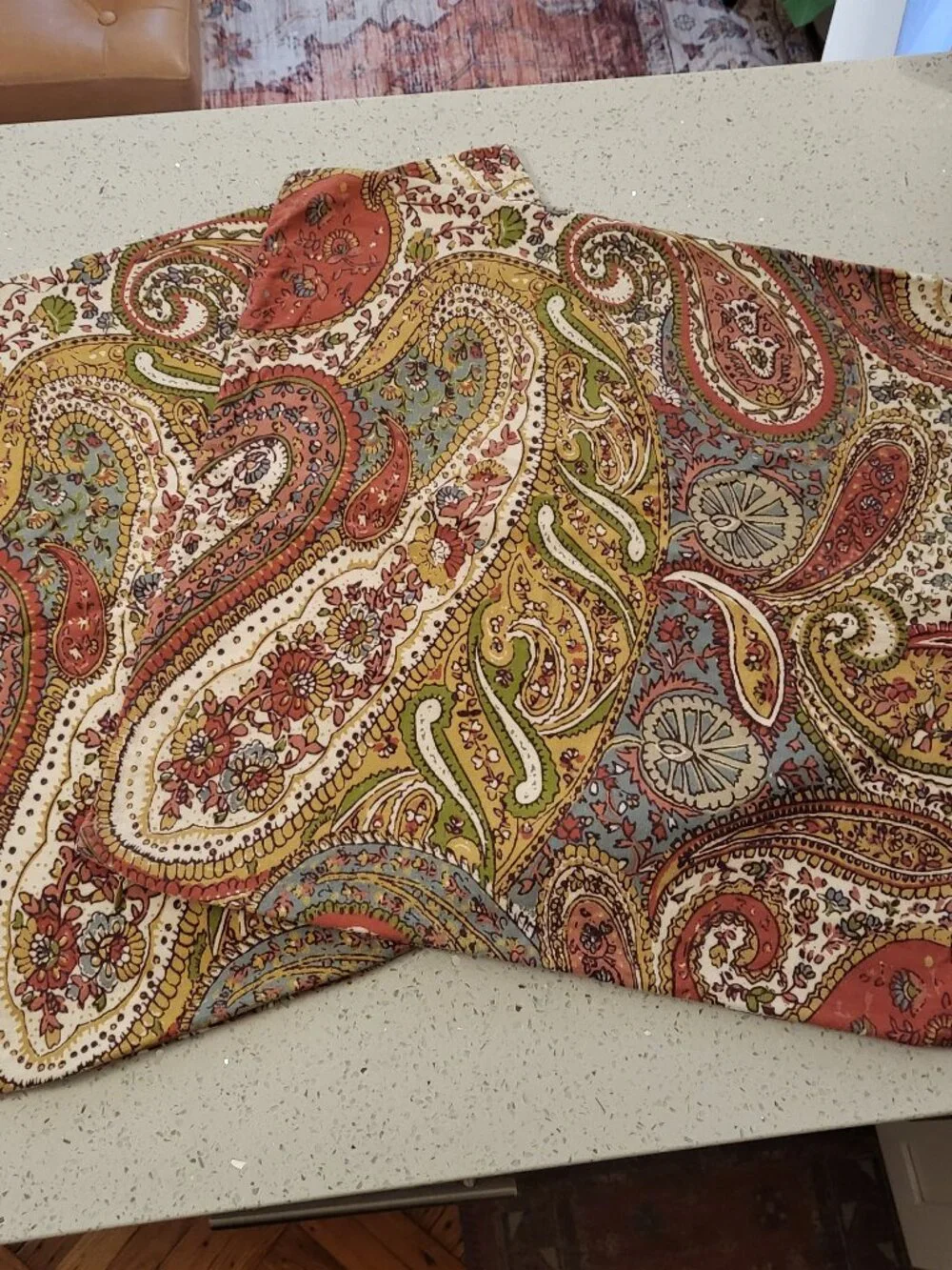 Pottery Barn Pillow Cover Set of 2 Paisley Cotton Linen 20