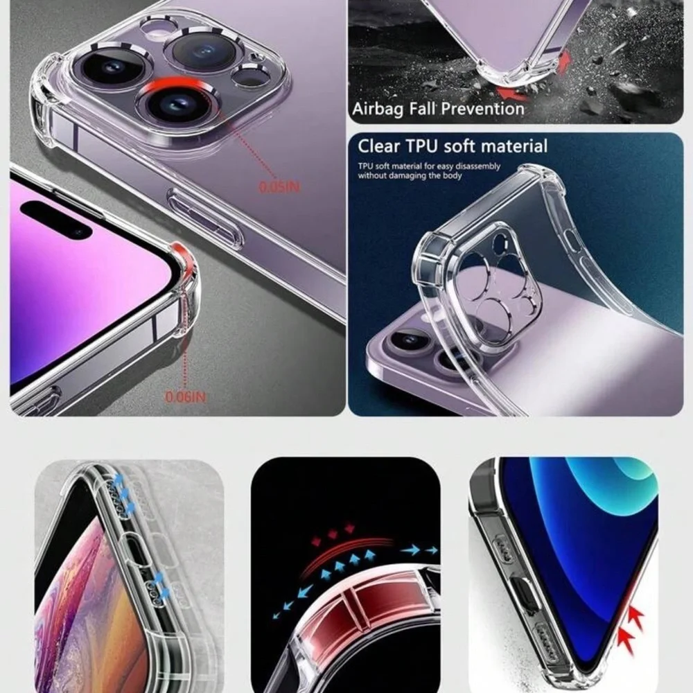 Case for IPhone 14 Pro Max Transparent Cover With Bumper Edges