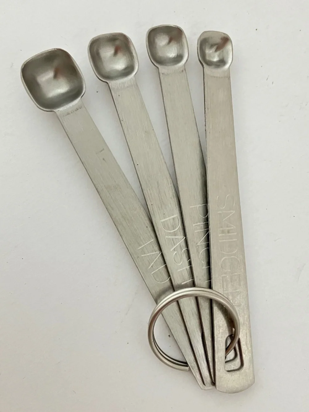 TableCraft 4-Piece Spice Spoon Set, Stainless Steel TAD, DASH, PINCH & SMIDGEN