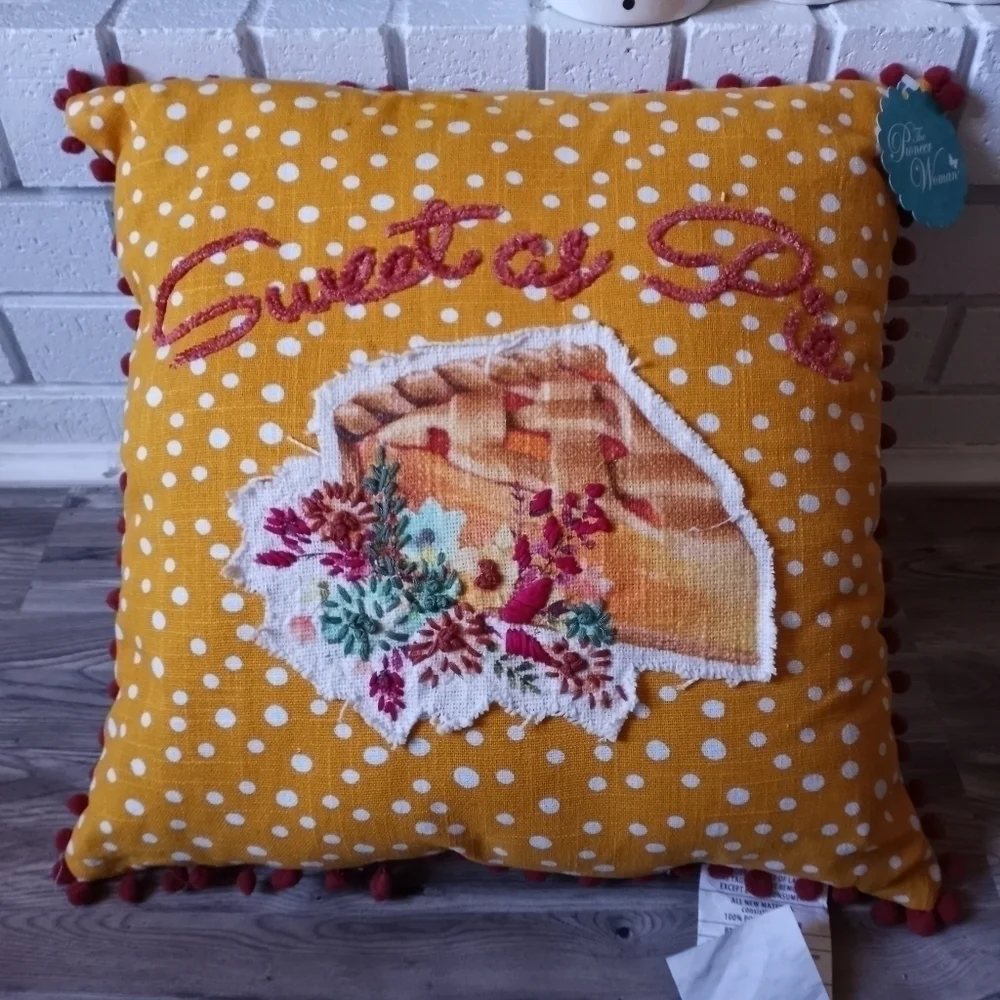 The Pioneer Woman Harvest Sweet as Pie Decorative Throw Pillow 18x18