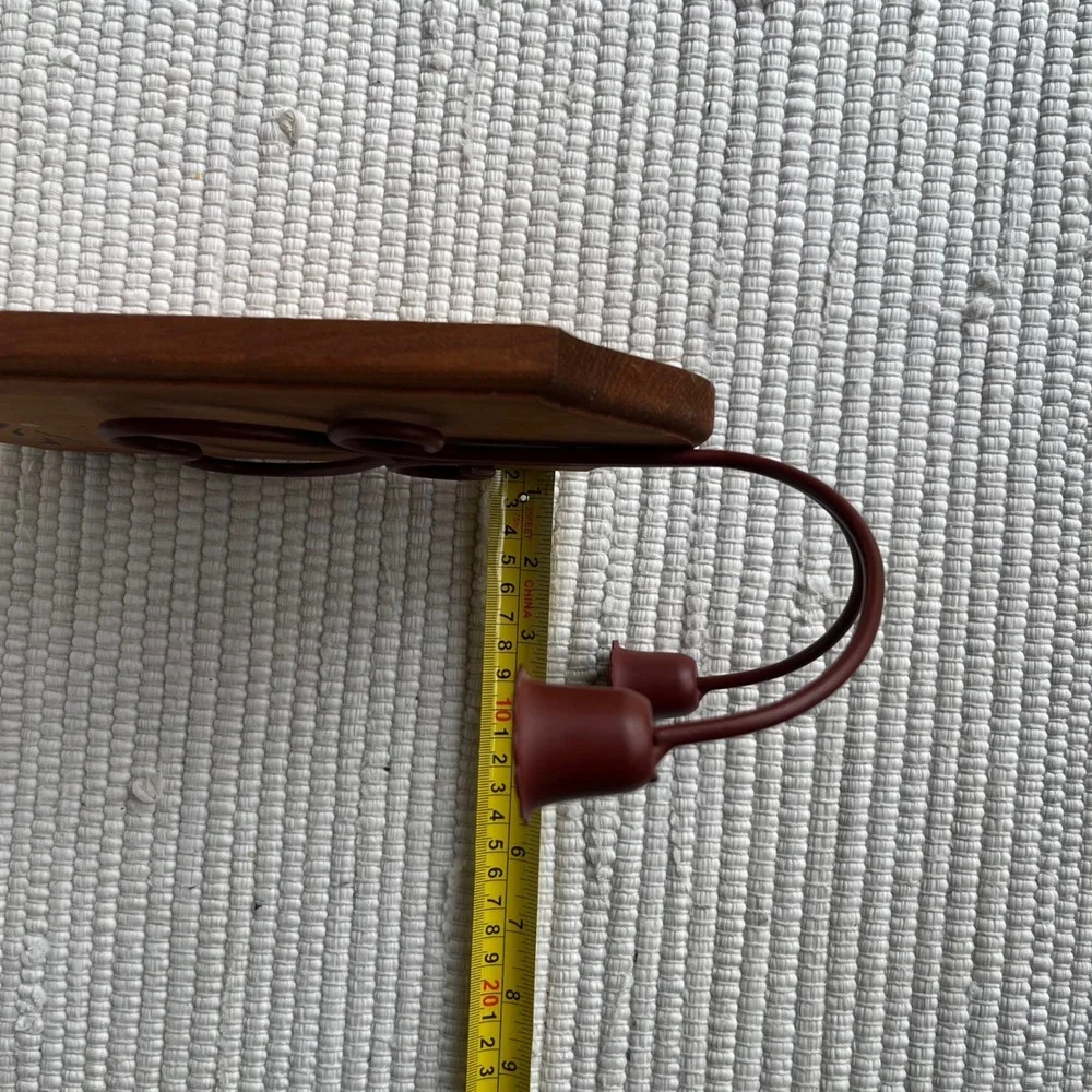 Vintage Folk Art Wood and Metal Heart Wall Sconce Candle Holder Rustic Red