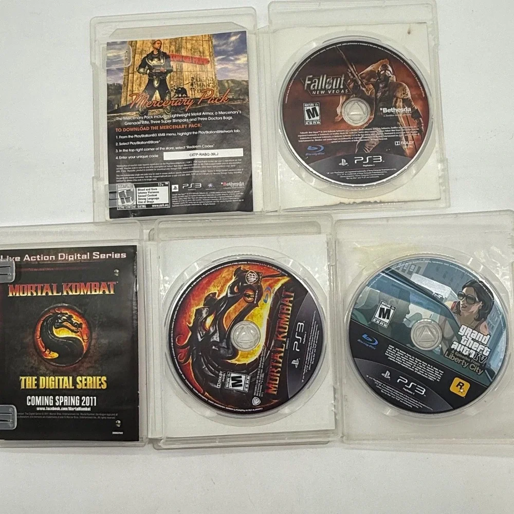 PlayStation‎ 3 PS3 Fallout Mortal Kombat Grand Theft Auto Games Lot of 3 games