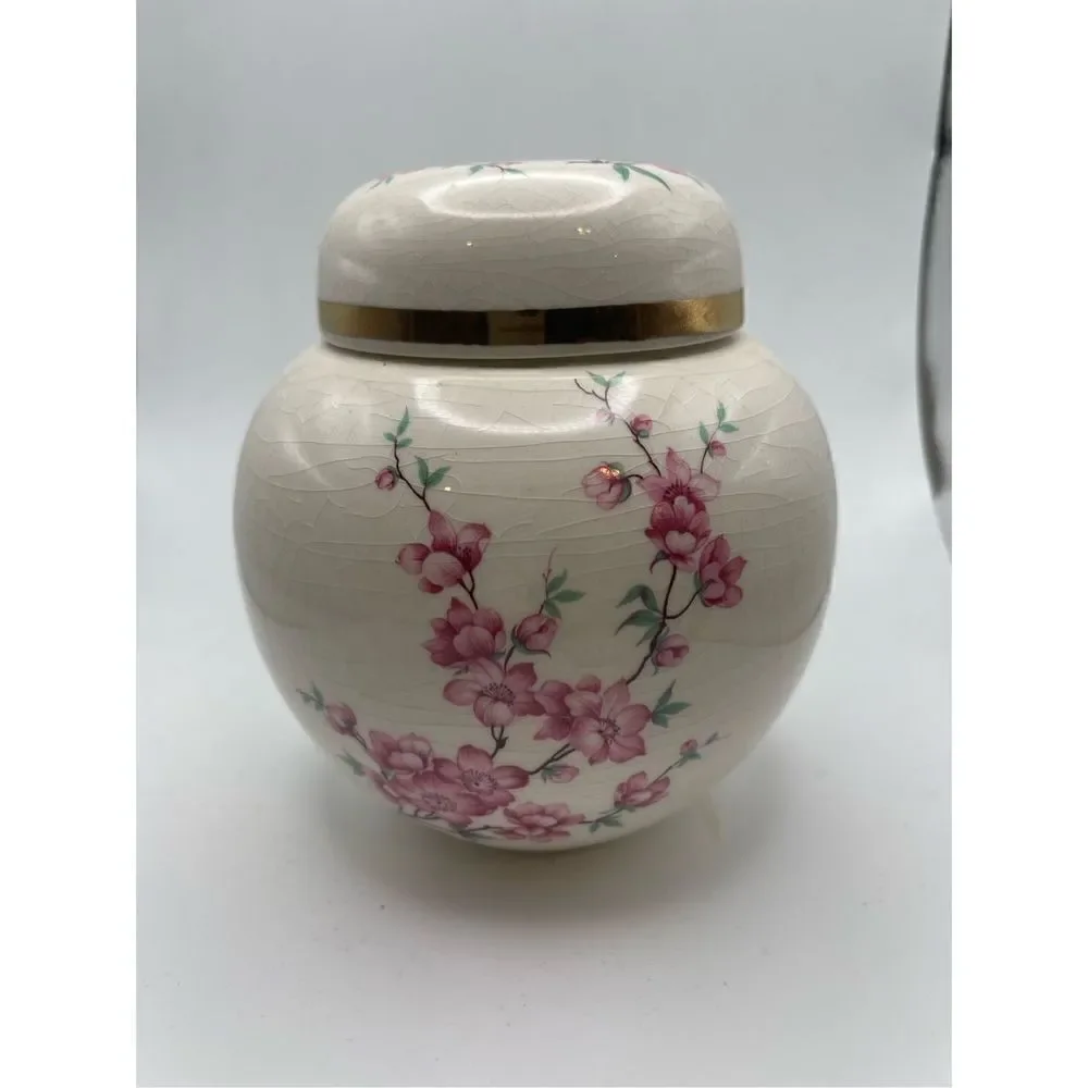 Ginger Jar vintage crackle cherry blossom Creme