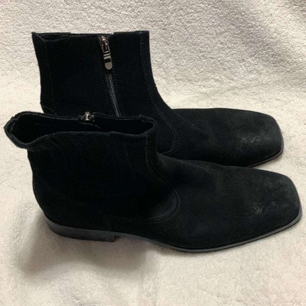 Donald Pliner Men's Abroad Oily Leather Slip Zip Boot Black 10