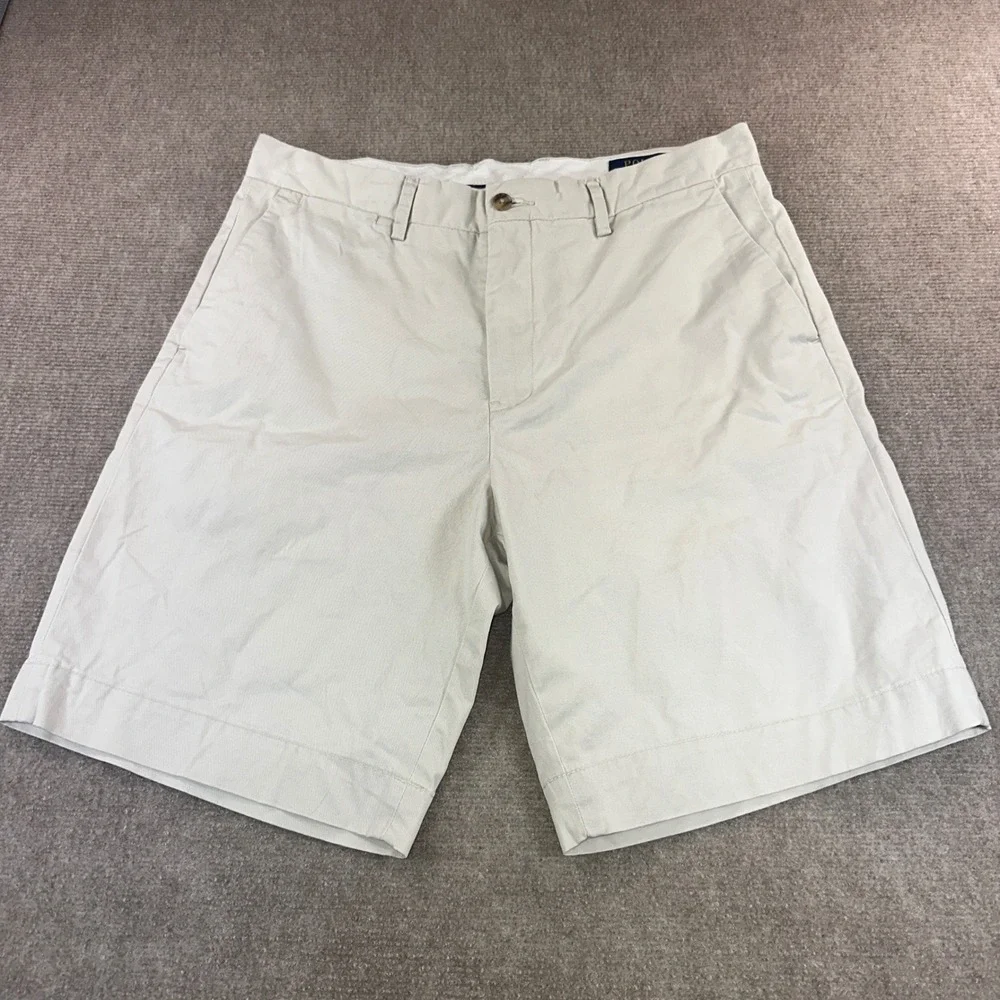 Polo Ralph Lauren Stretch Classic Fit Chino Shorts Mens 32 Khaki Tan Beige 9