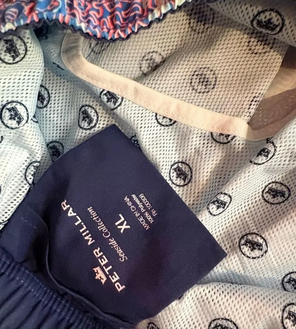 Peter Millar mens printed swimming trunks size XL
