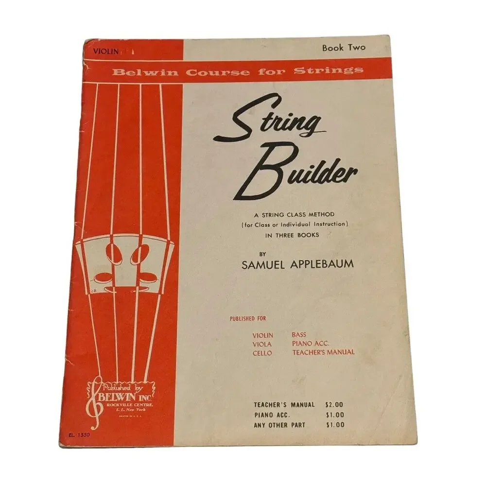 Belwin‎ Course for Strings Series String Builder Violin Book Two 2 Music READ