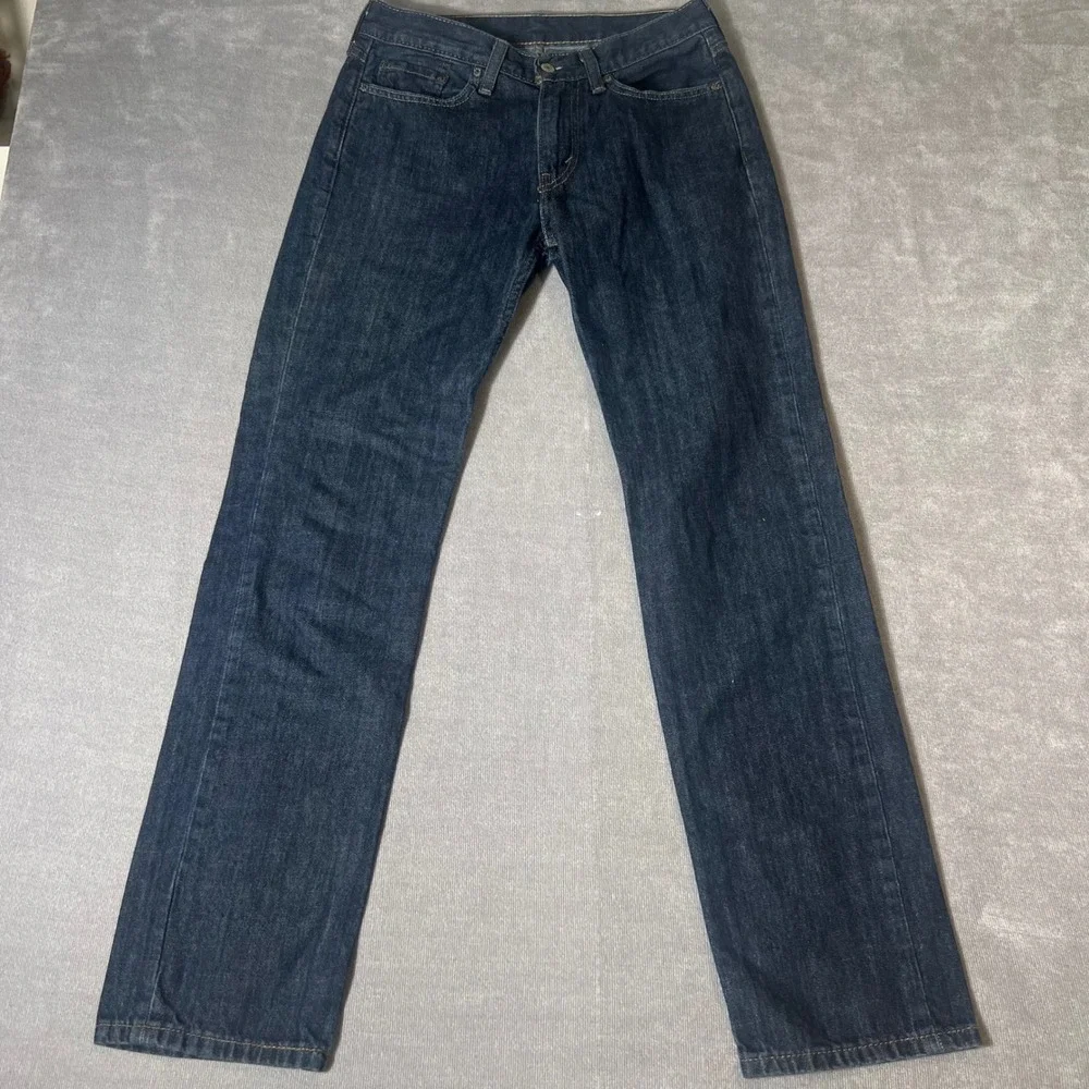 Levis 514 Straight Fit Jeans Mens 29x32 Dark Wash Indigo Blue Cotton Denim