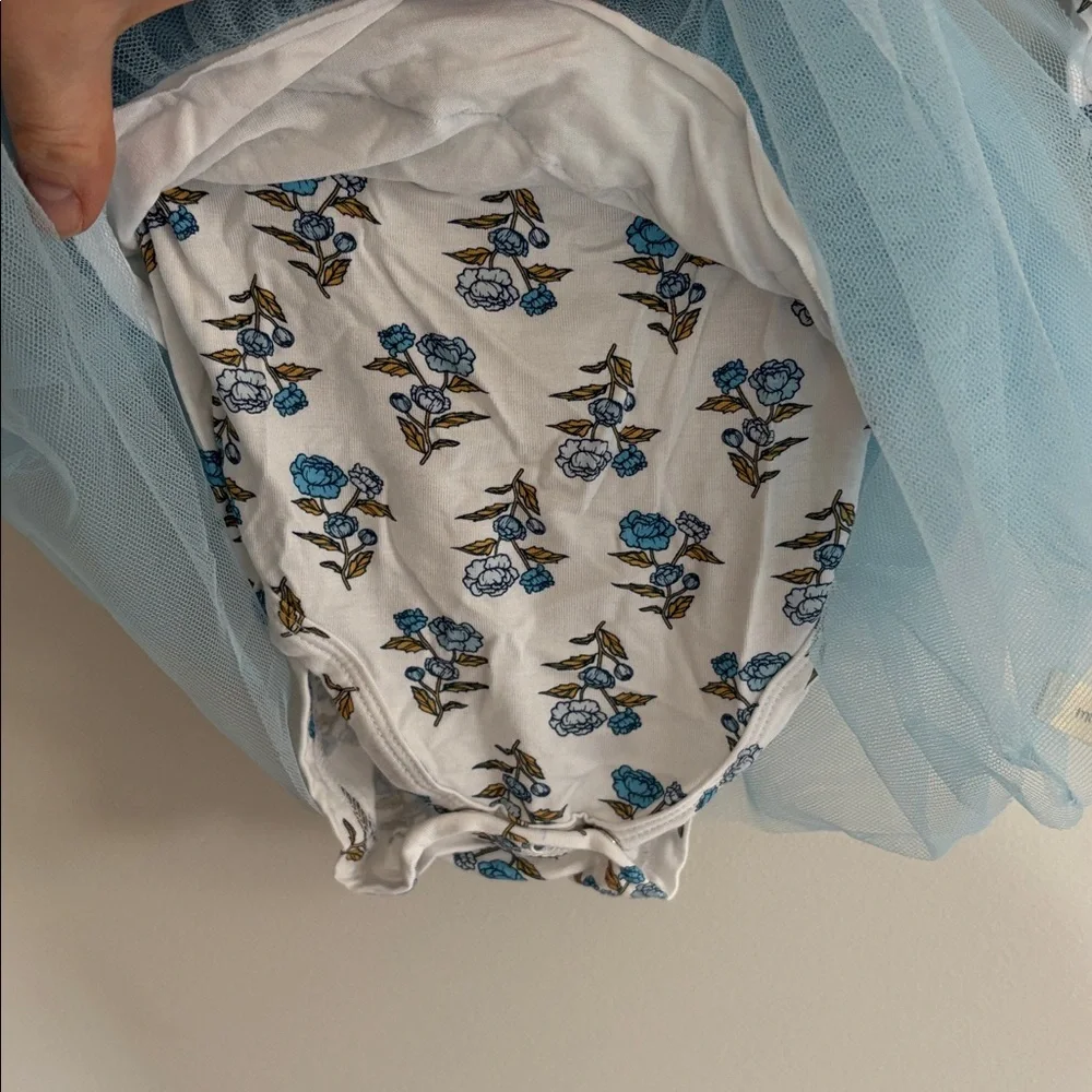 Milkberry Tutu Bodysuit Onesie Dress Blue Baby Girl size 3-6 months