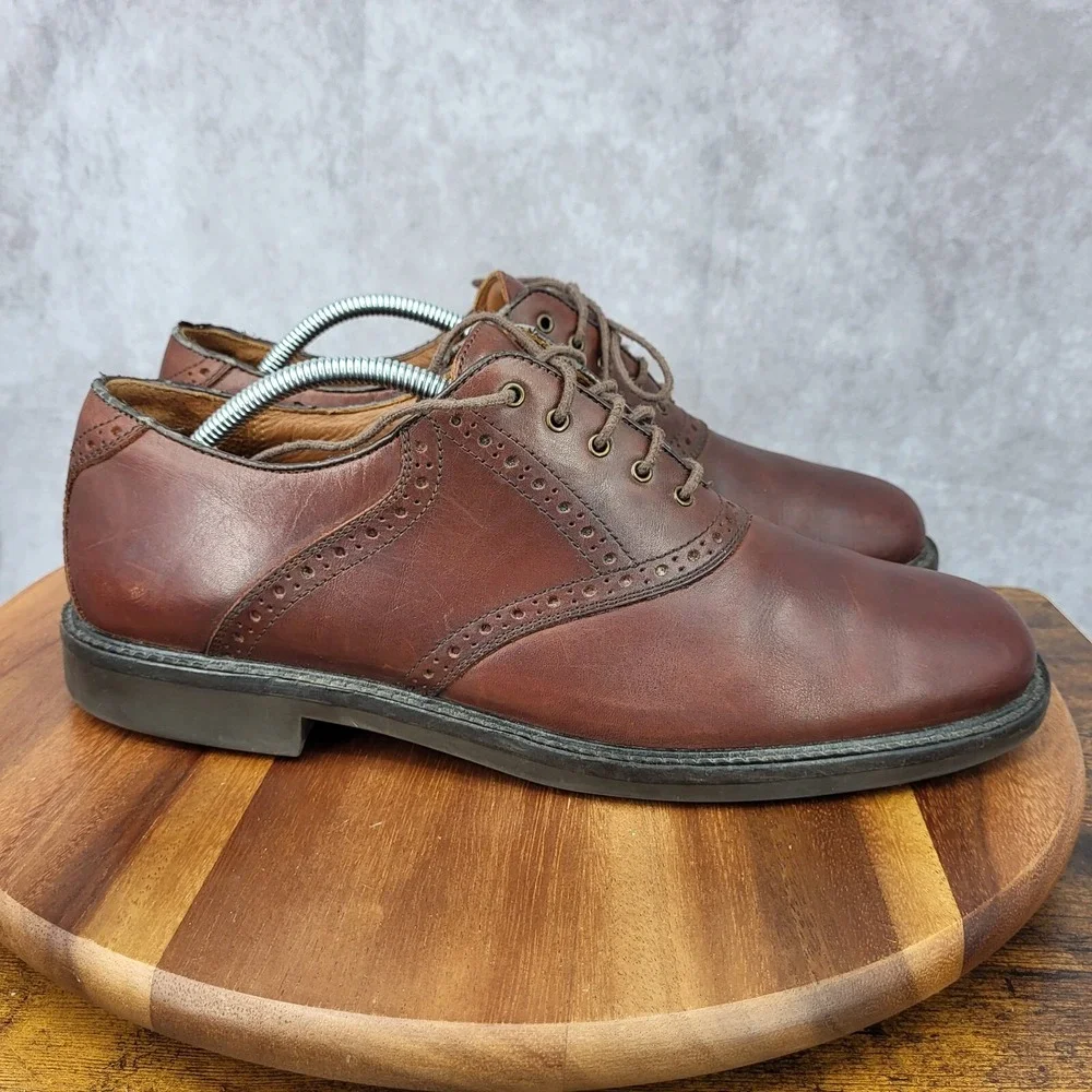 Johnston Murphy Oxford Shoes Mens‎ 11.5 Brown Leather Durst Dress Shoes 0201258