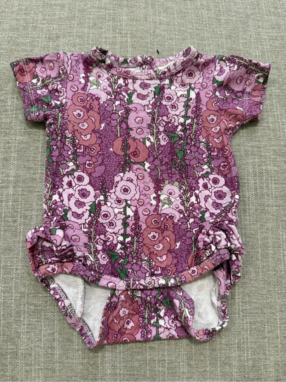 kate quinn Lavender and Pink Floral Baby One-Piece