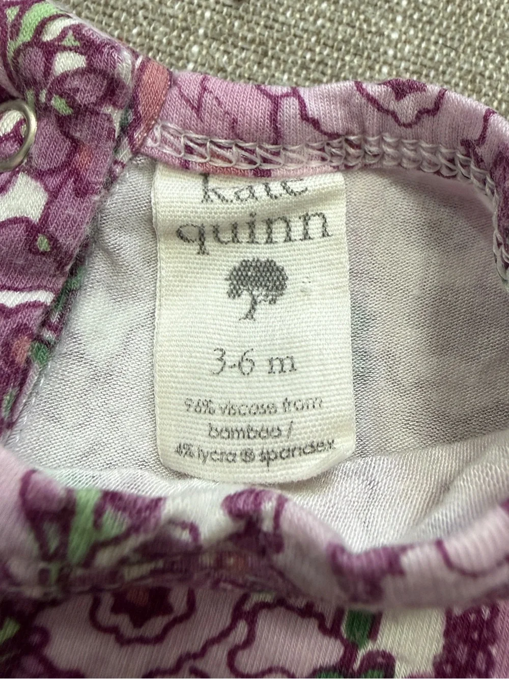kate quinn Lavender and Pink Floral Baby One-Piece