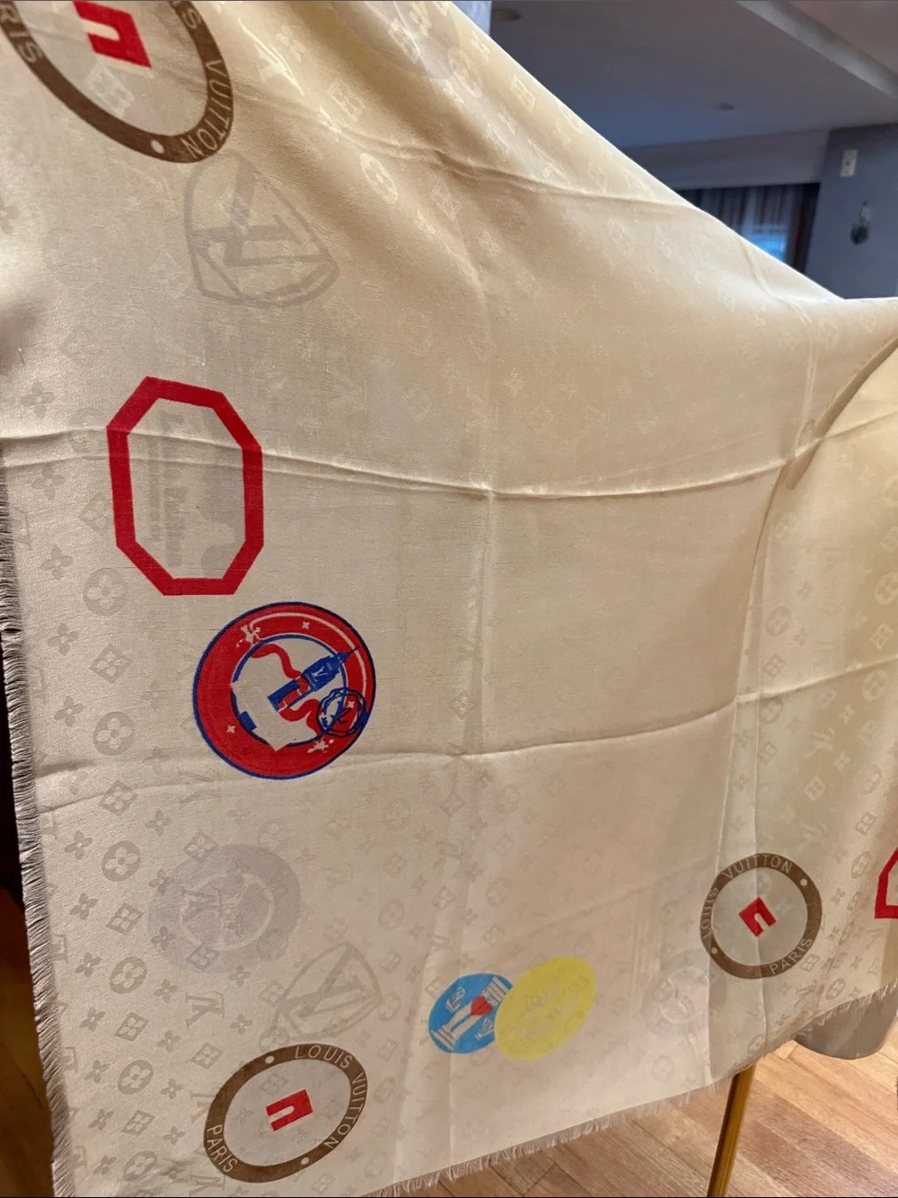 Louis Vuitton cream silk