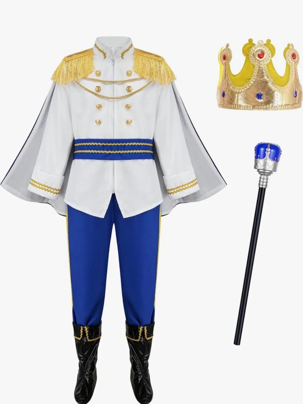Royal Prince Costume Set in White and Blue - Kids