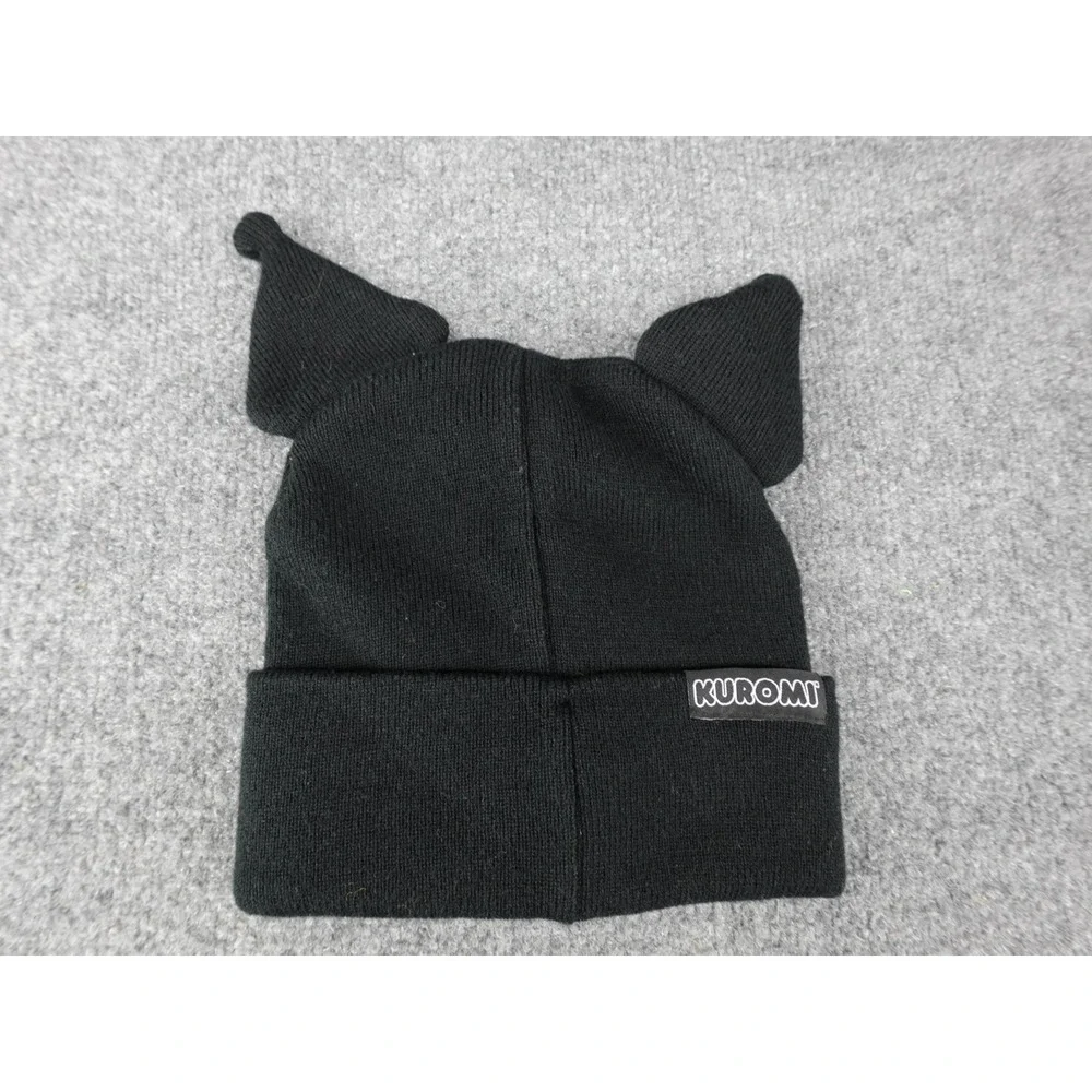 Sanrio Kuromi Beanie Hat Unisex OS Black Good Jester‎ Ears Pink Skull Knit Hat