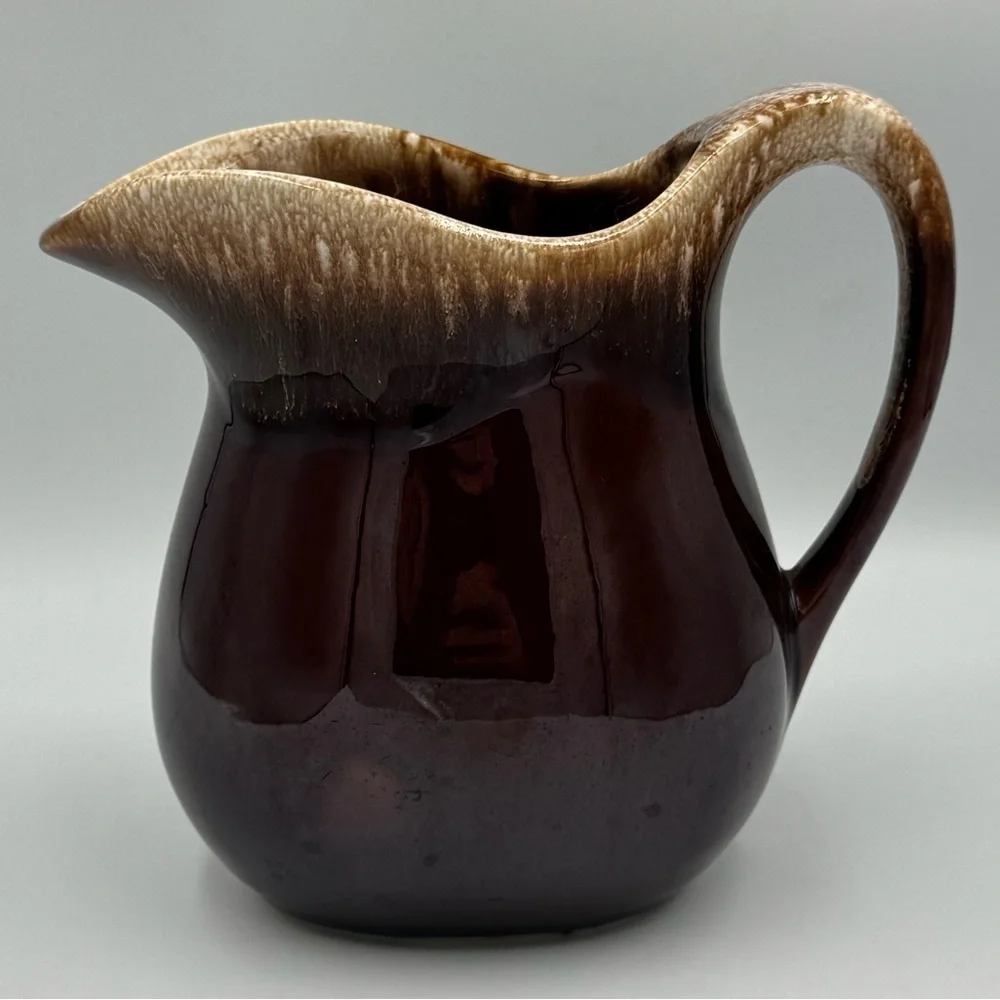 Vintage McCoy 365 Drip Glaze Art Pottery Brown Pitcher USA