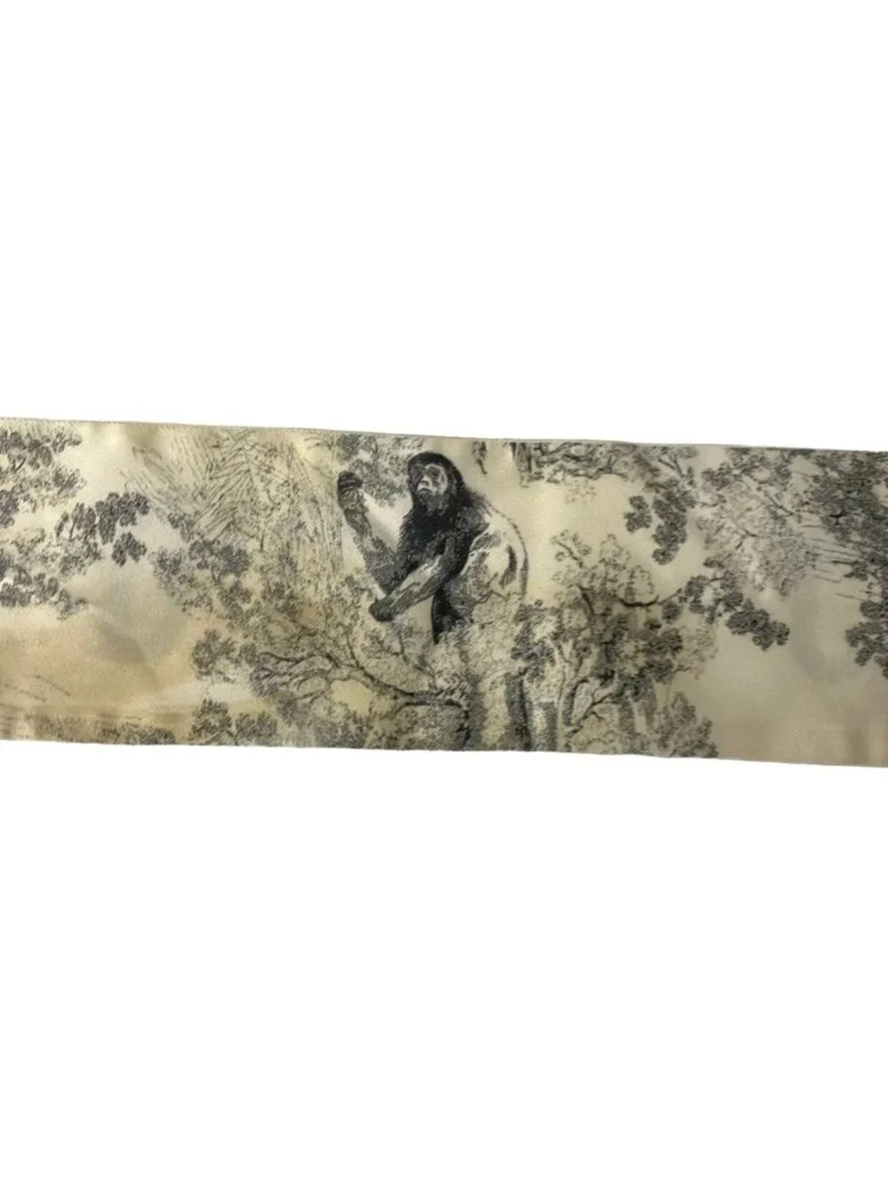 Dior Scarf White Gray Ribbon Toile de Jouy