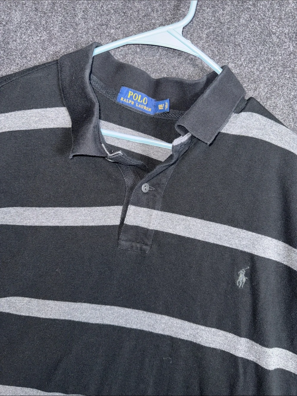 Polo by Ralph Lauren Black with Gray Stripes Men’s Polo Shirt