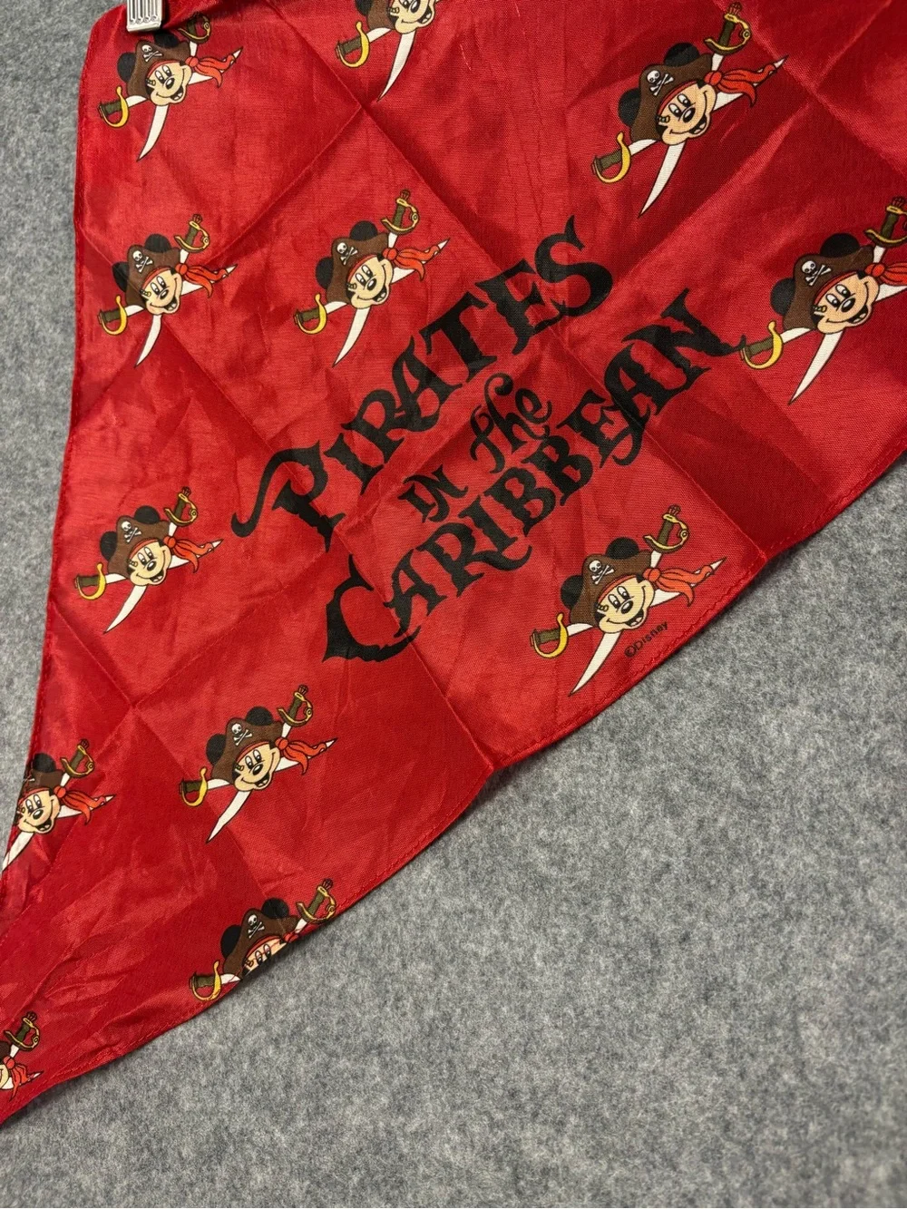 Disney Pirates of the Caribbean Mickey Mouse Bandana Lot of 10 Red 21” Scarves