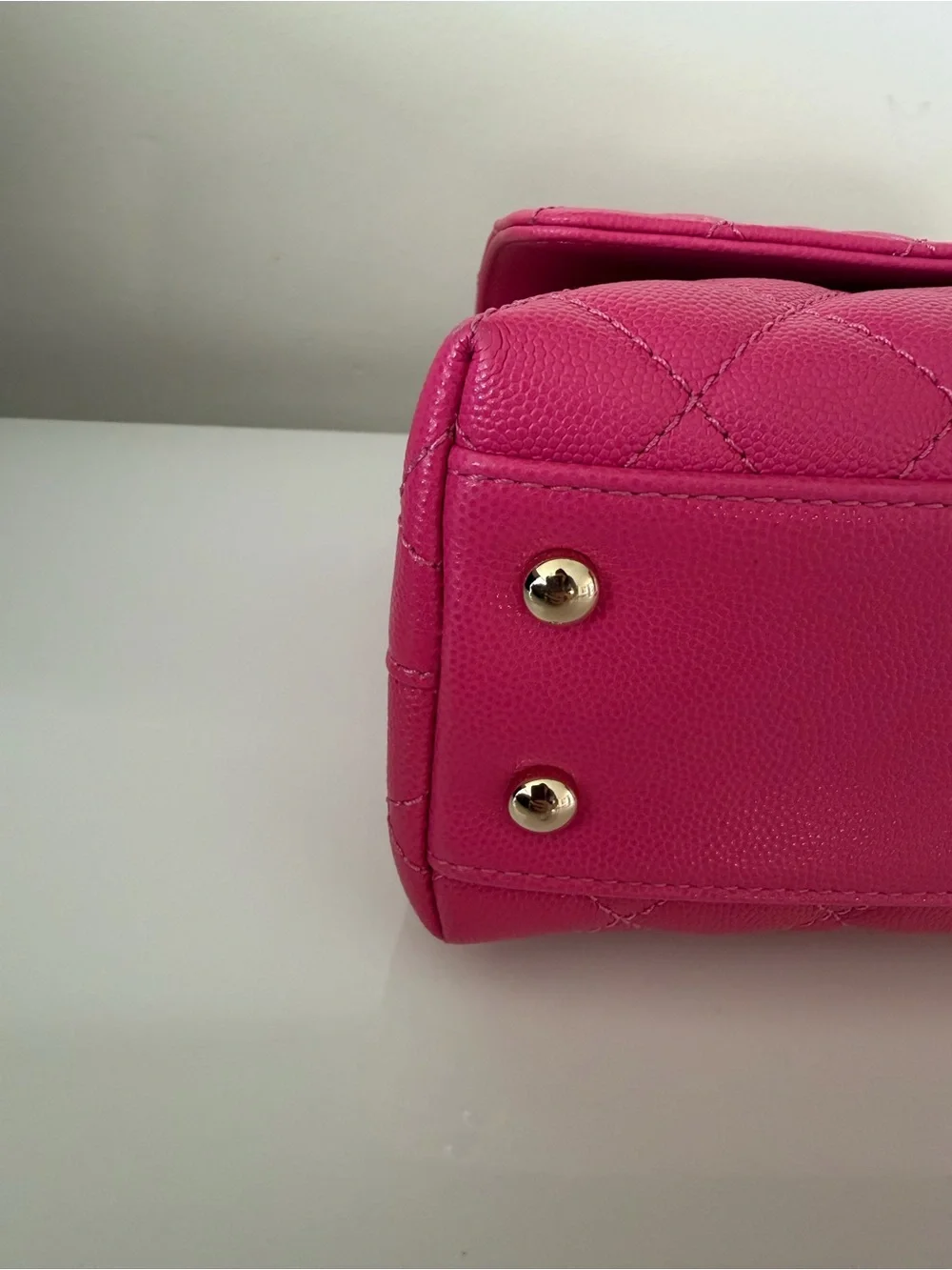 Chanel Pink Quilted Top Handle Flap Bag