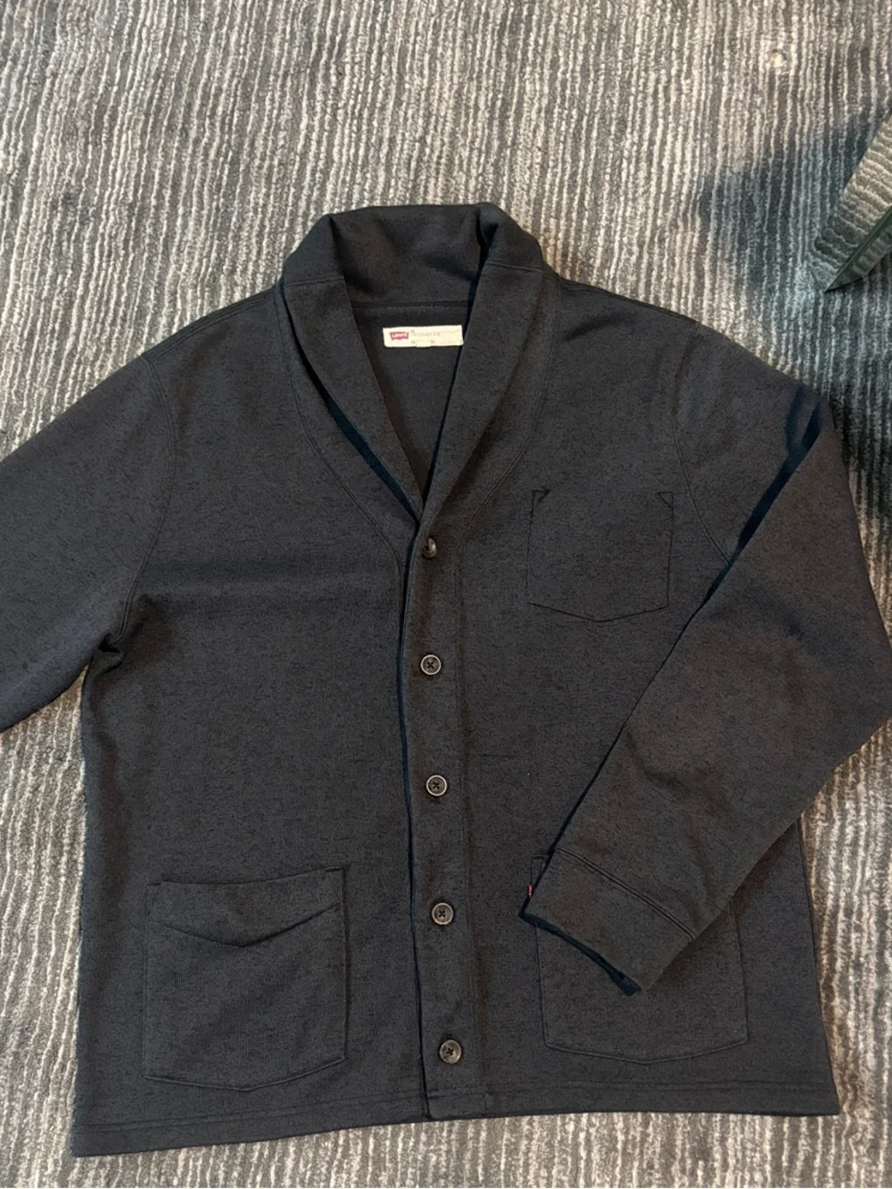 Levi's Charcoal Knit Shawl Collar Cardigan