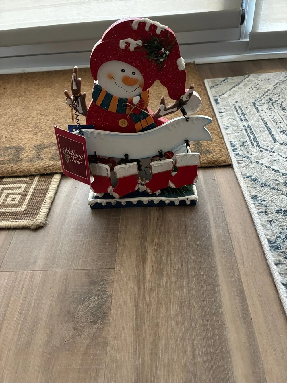 Festive Snowman Holiday Table Décor - Red and White