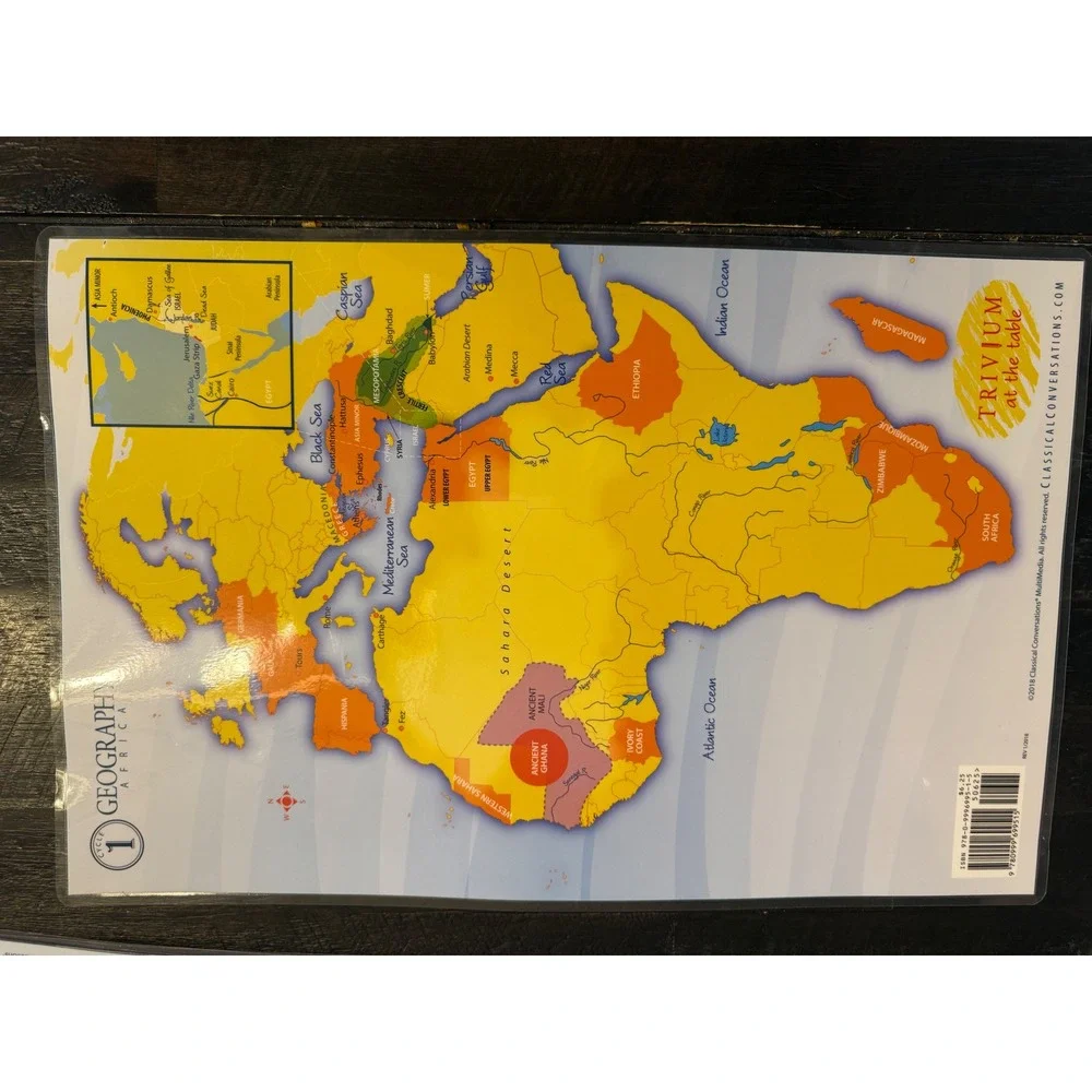 Classical Conversations Cycle 1 Geography World Africa Laminated placemats (4)