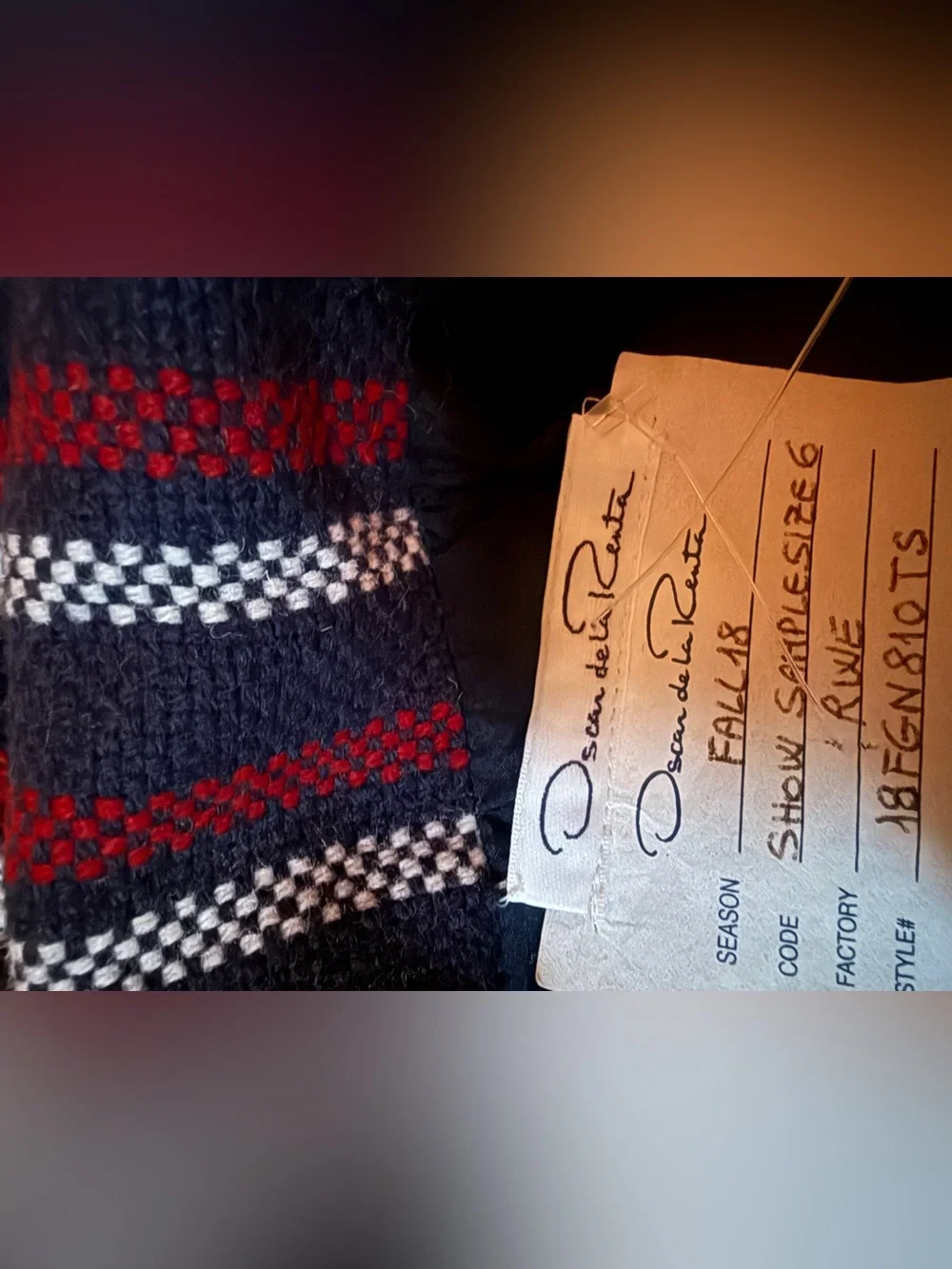 Oscar De La Renta Red and and Blue Blazer- Show Sample Fall 2018