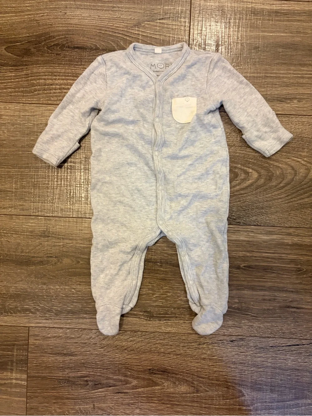 Bamboo and organic cotton Light Gray Footed One-Piece