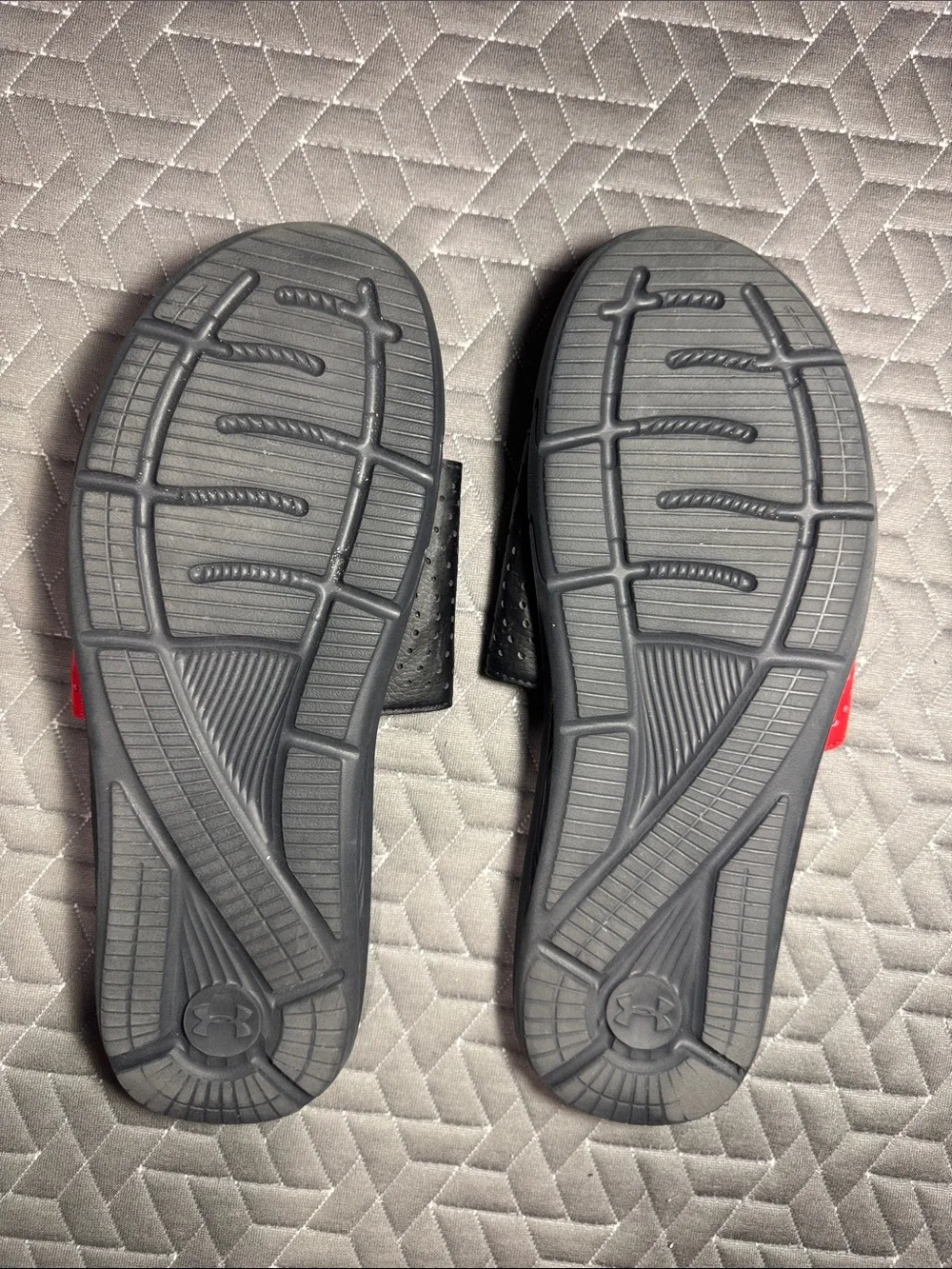 Under Armour Black and Red Men's Slide Sandals with Logo Strap