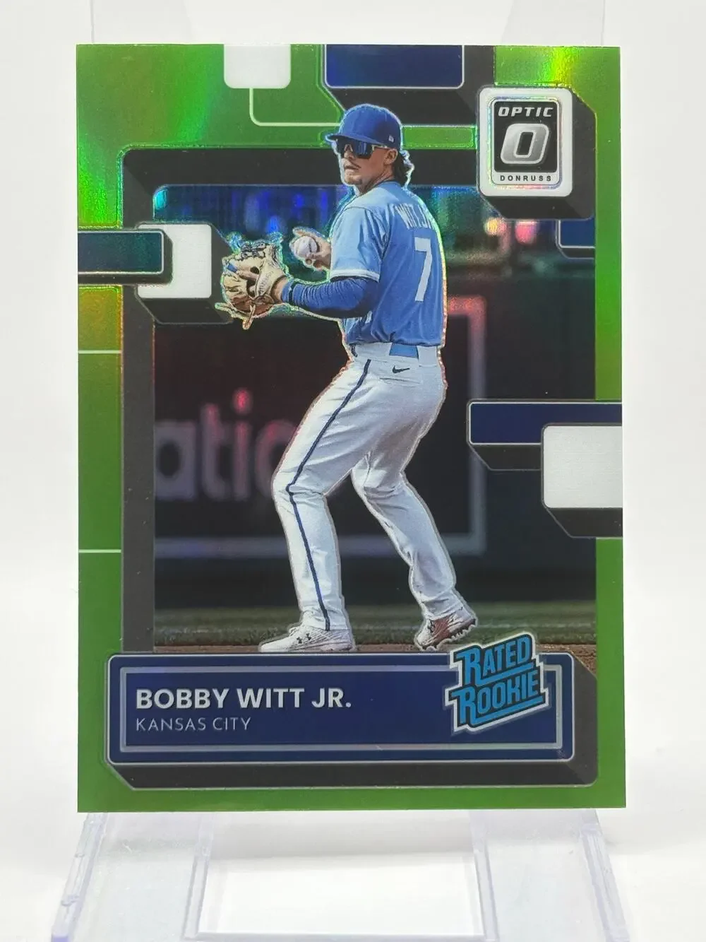 2022 Panini Donruss Optic Bobby Witt Jr. Rated Rookie Lime Green Prizm Royals RC