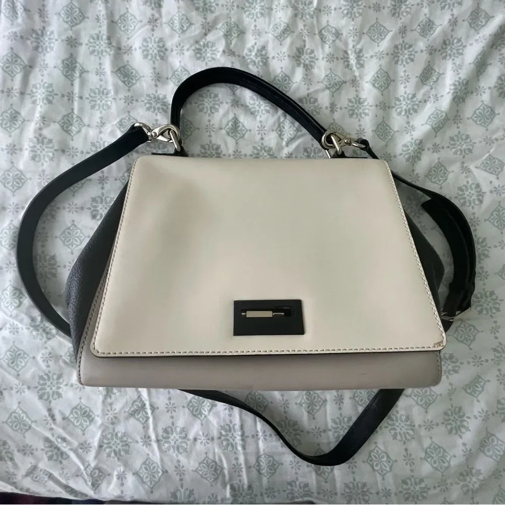 Kate Spade Purse - Totebag - Cream & Black - Y2k Shoulder Purse - Crossbody Bag