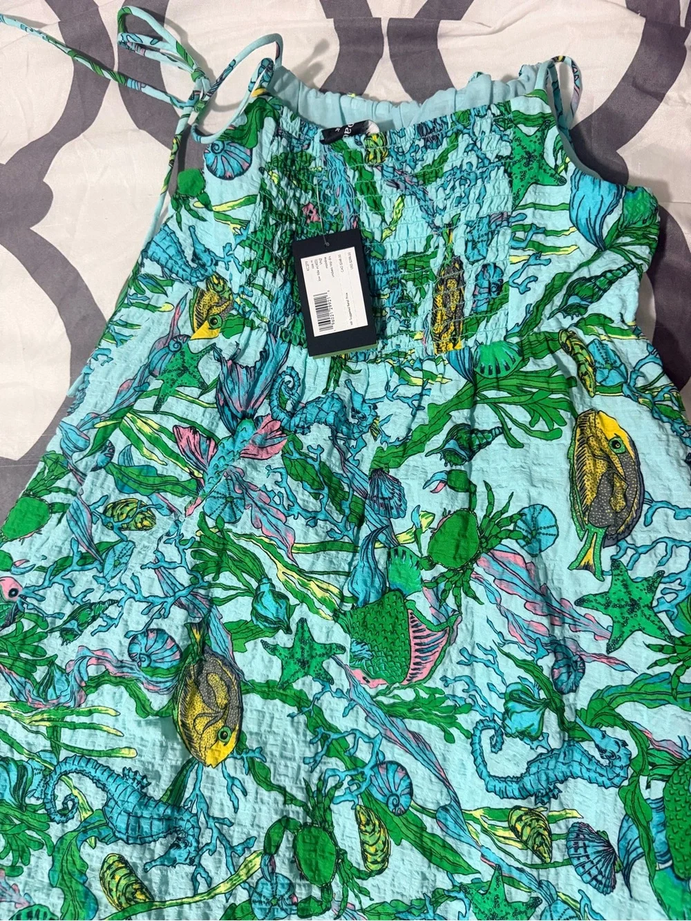 kate spade Light Blue Tropical Fish Print Midi Dress