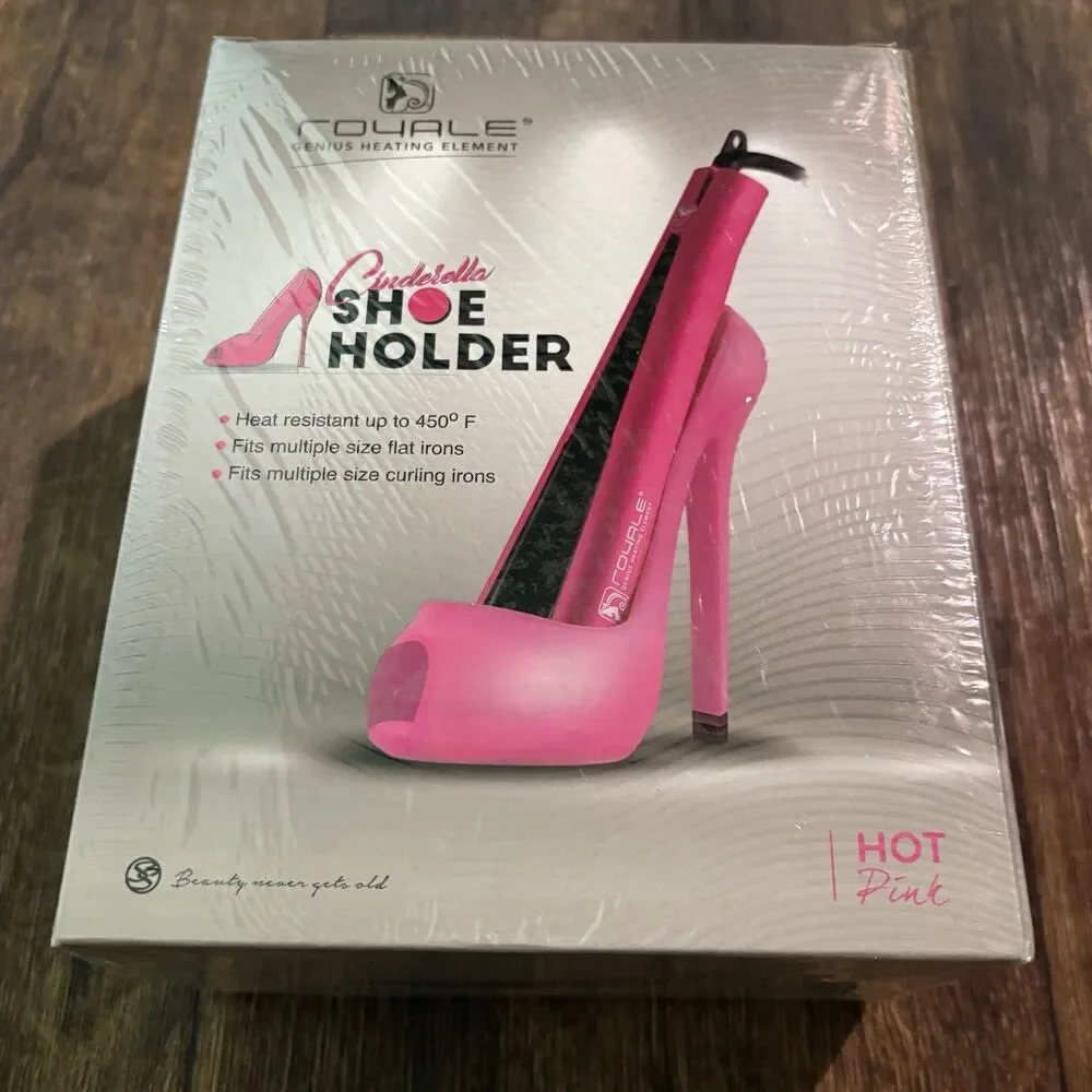 Royale Cinderella Shoe Holder Hot Pink Flat Iron Curling Iron Holder NEW Sealed