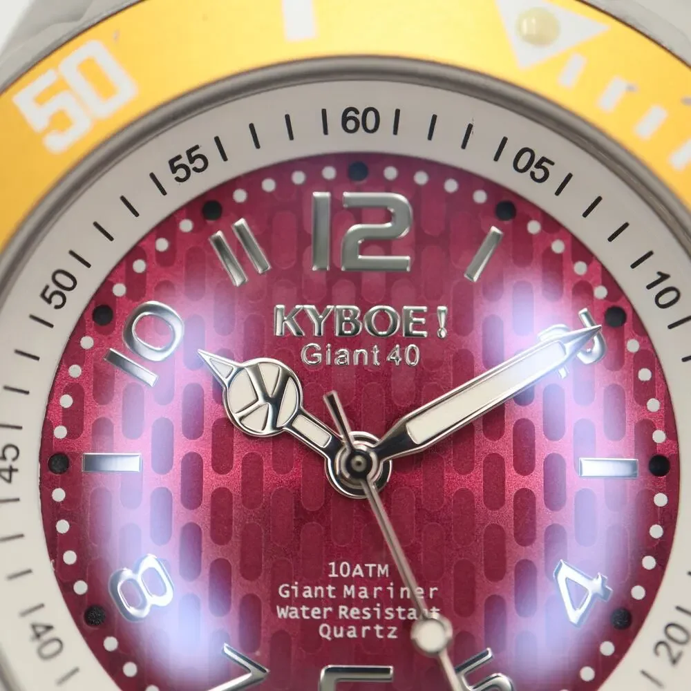 KYBOE! Pink Giant 40mm Yellow Gold Bezel Watch Silicone Strap w New Battery