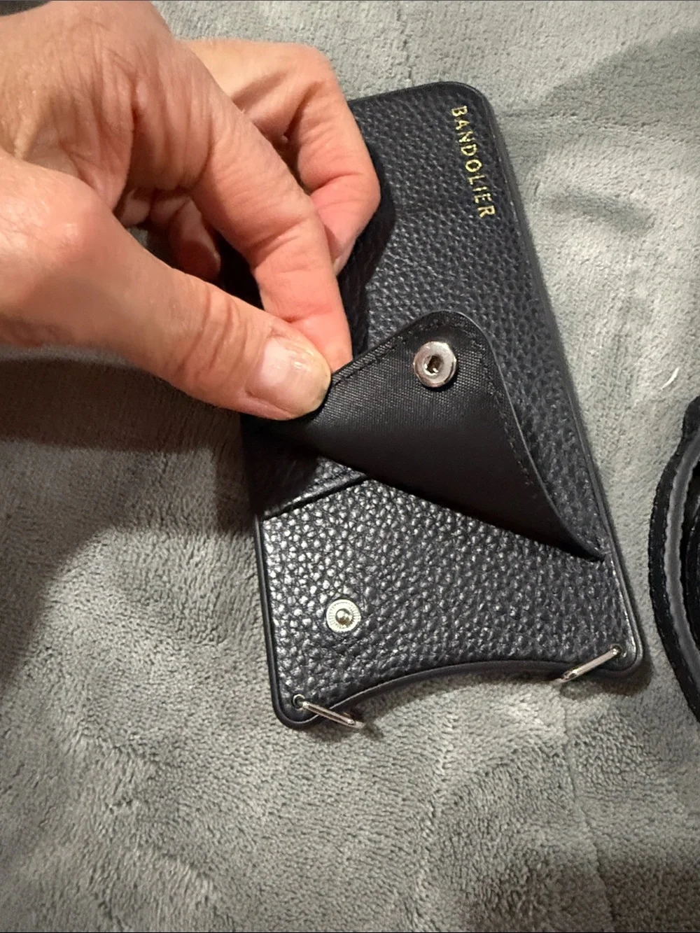 Bandolier black leather