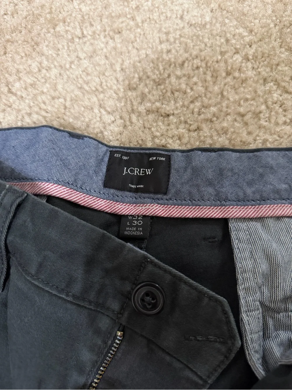 J.Crew 770 Straight Fit Stretch Chino Pants Faded Black 32x30