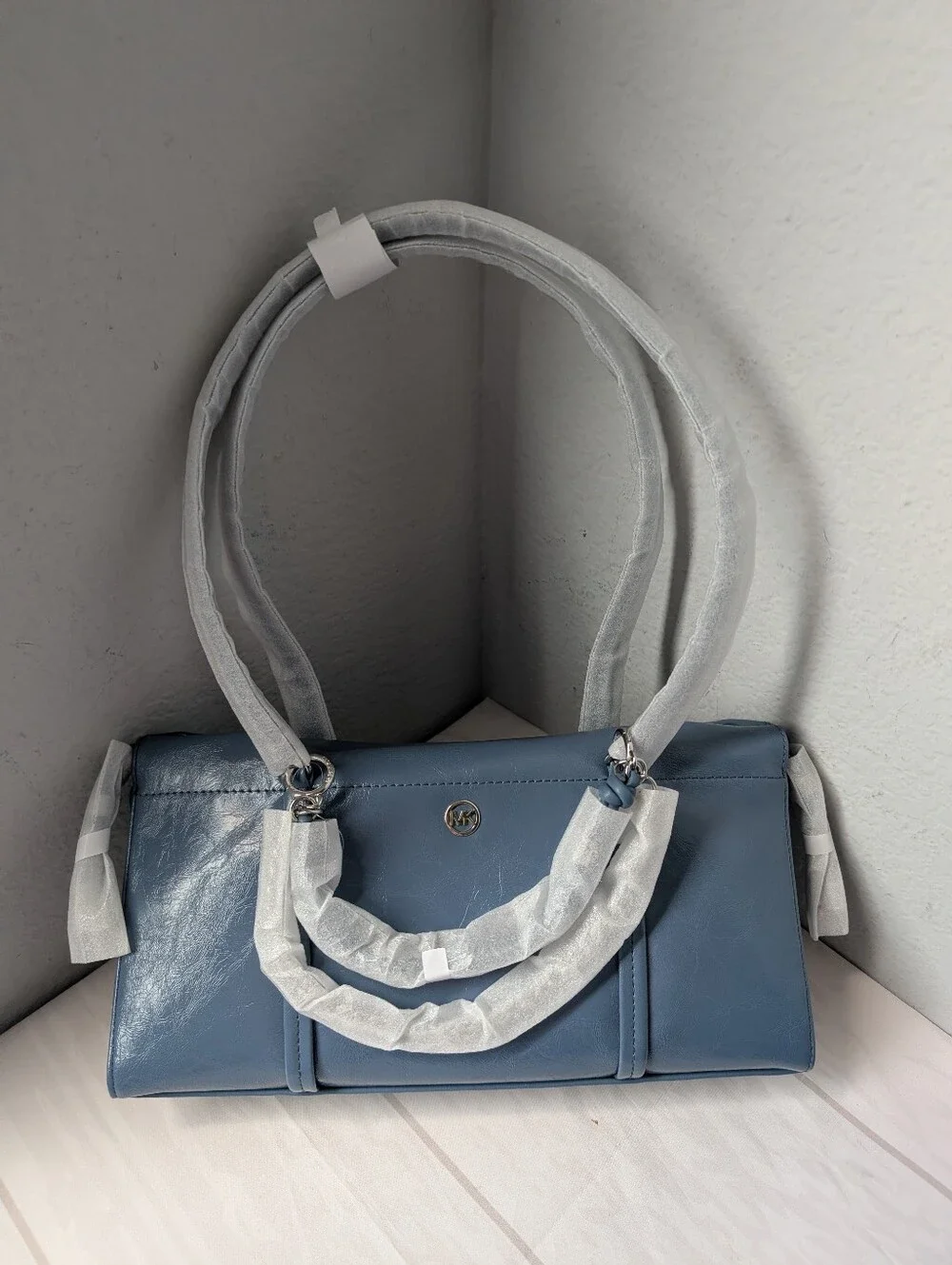 NWT Michael Kors Matilda Small Cinched Shoulder Bag In Denim